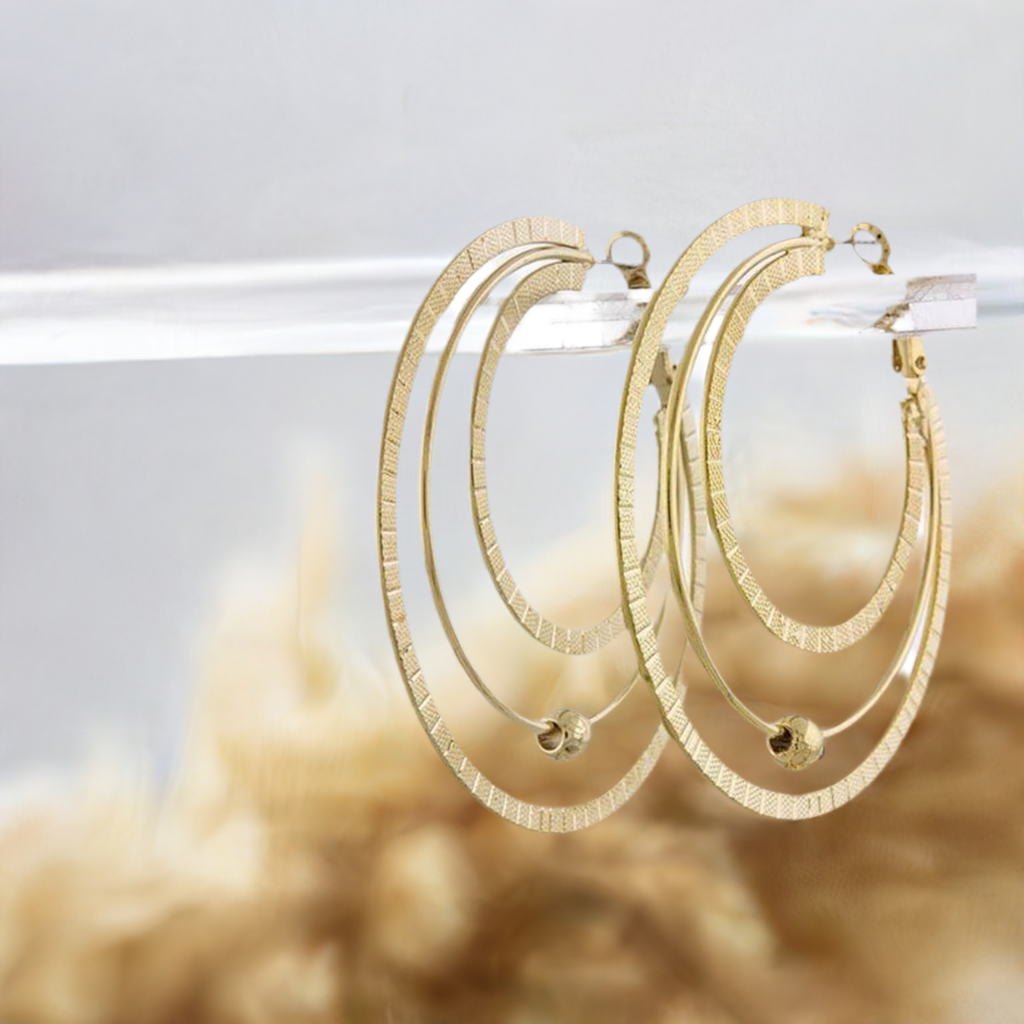 14K Gold Ball Hoop Earrings for Women - Classic Circle Stud Earrings for Everyday Wear, Parties & Gifts