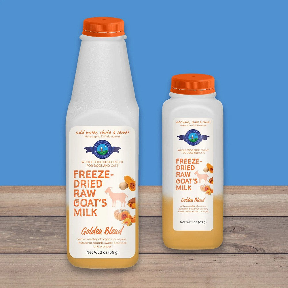 Premium Freeze-Dried Raw Goat's Milk Golden Blend for Dogs & Cats - Natural Digestive Support & Immune Booster for Puppies, Kittens & Adult Pets - Perfect for Travel, Training Treats & Picky Eaters