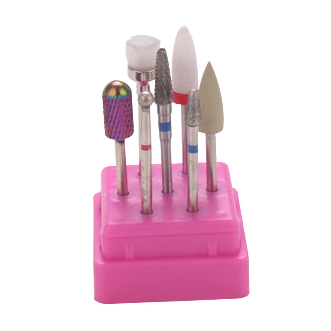 FOMIYES 7-Piece Nail Drill Bit Set - Carbide & Ceramic Grinding Heads for Acrylic, Gel Nails, Cuticle Removal & Manicure | Professional Nail Tools for Salon & Home Use