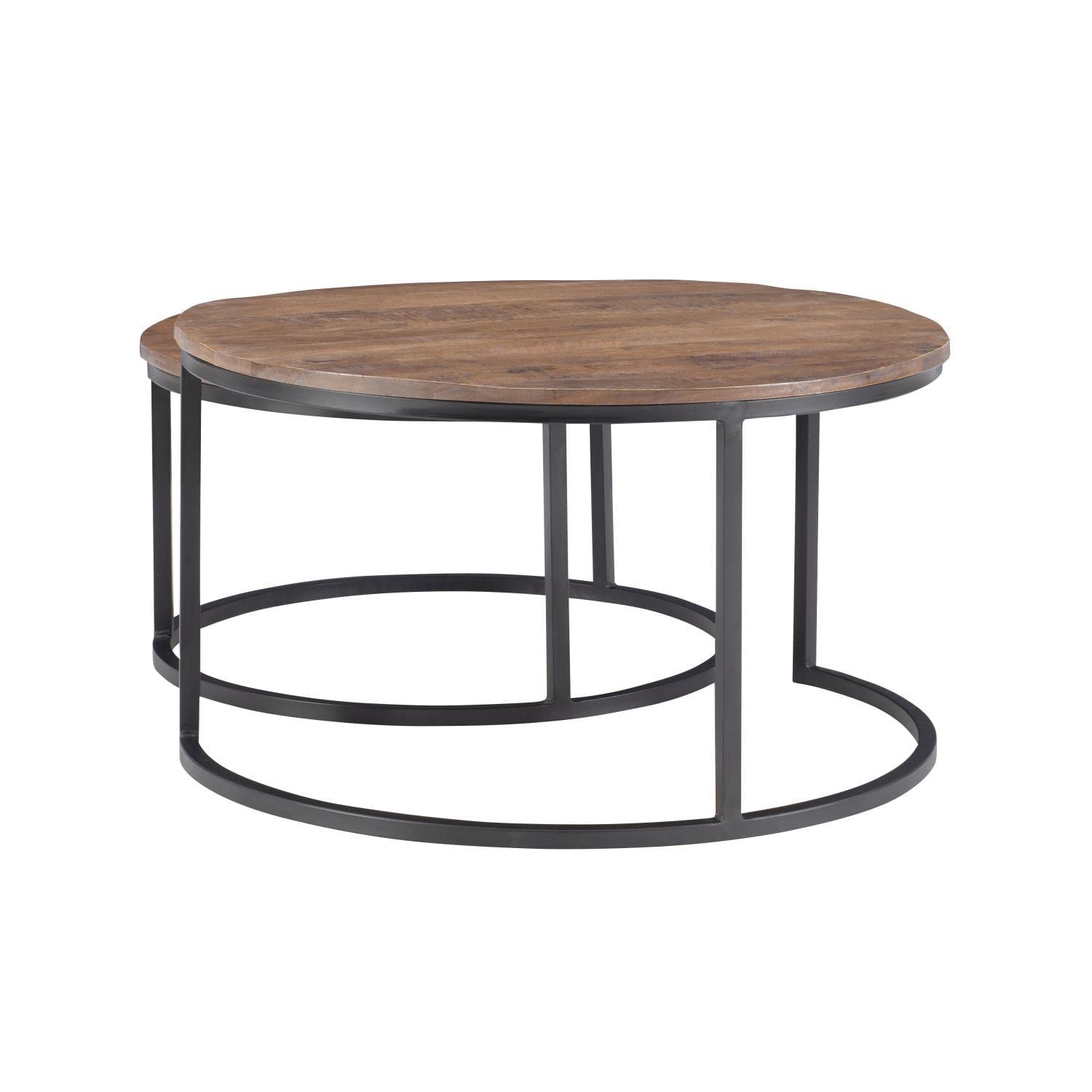 Weston Modern Nesting Coffee Tables Set of 2 - Brown Wooden Side Tables for Living Room - Perfect for Small Spaces, Coffee Table Decor & Lounge Furniture
