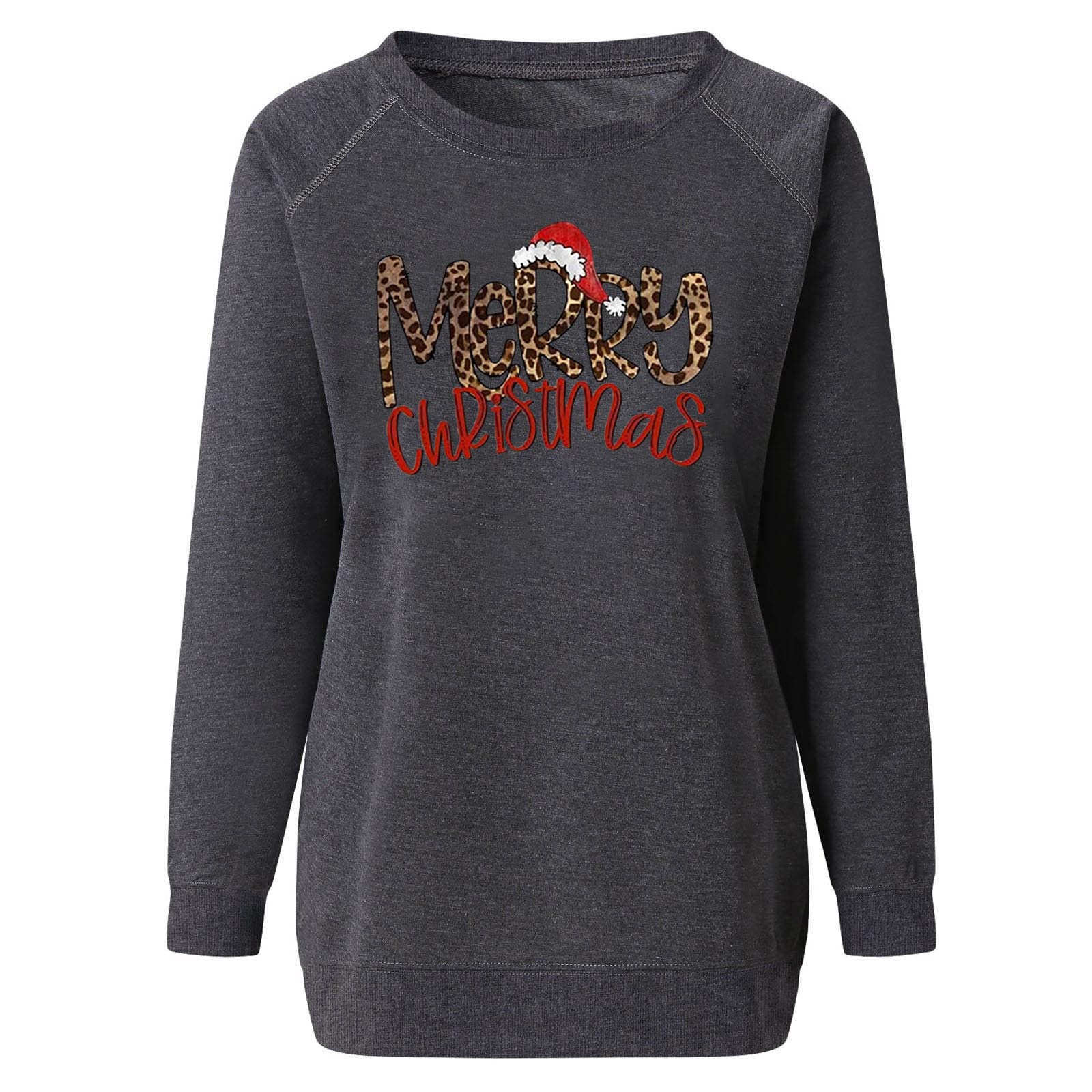 Women's Fashion Christmas Printed Casual Sweatshirt - Oversized Long Sleeve Thickened Winter Pullover for Holiday Outfits & Cozy Seasonal Wear