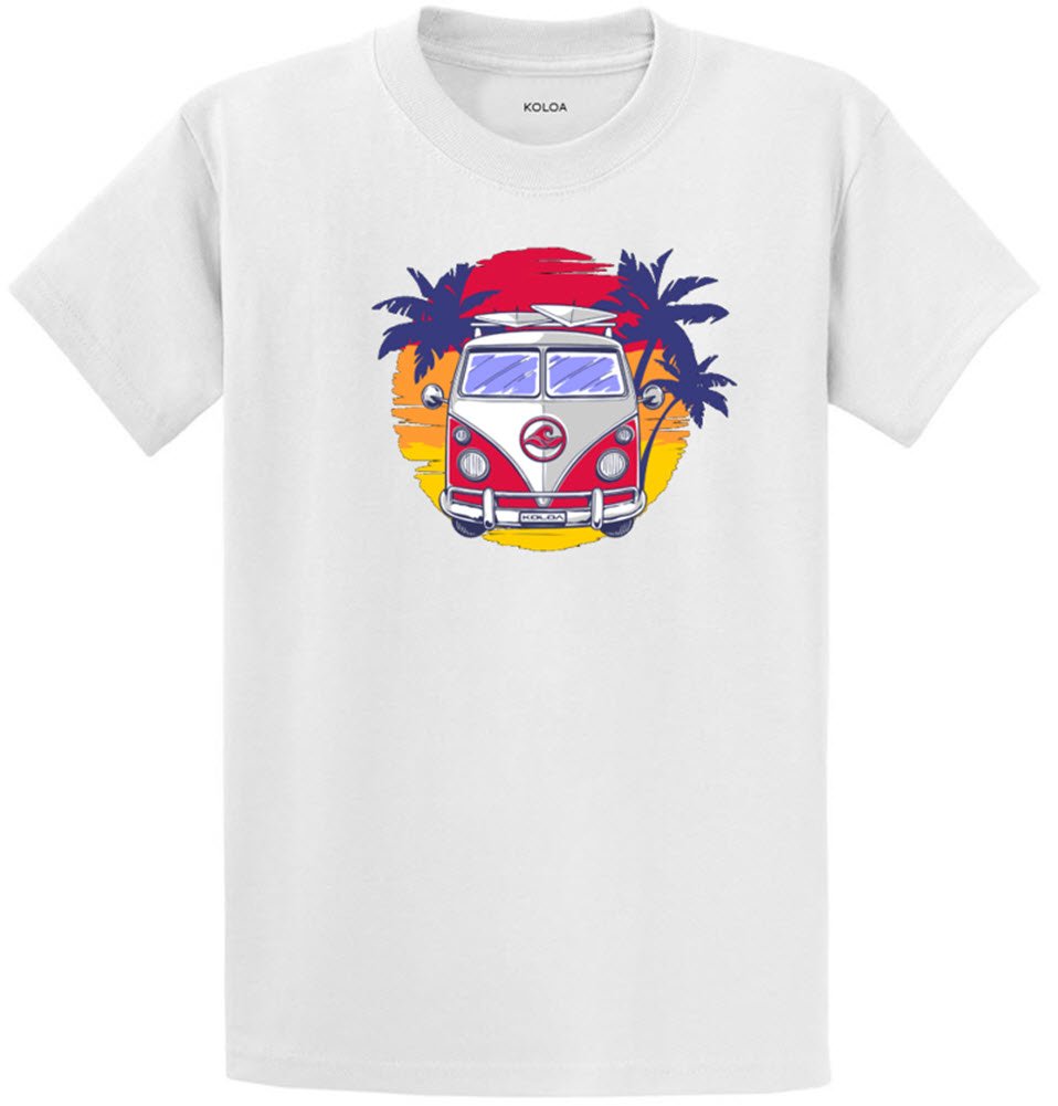 Koloa Surf Graphic Heavyweight Cotton T-Shirt for Men - Regular, Big & Tall Sizes - Comfortable Casual Wear for Surfing, Beach & Everyday Outfits