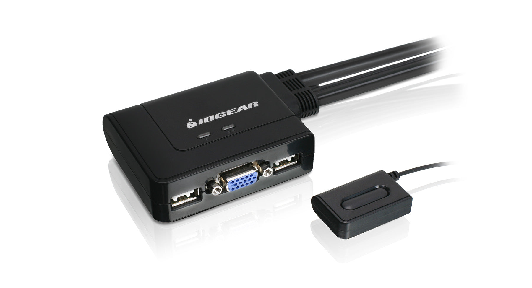 2 Port USB KVM Switch with HDMI Cables & Remote Control - Seamlessly Switch Between 2 Computers for Home Office, Gaming & Workstation Setup