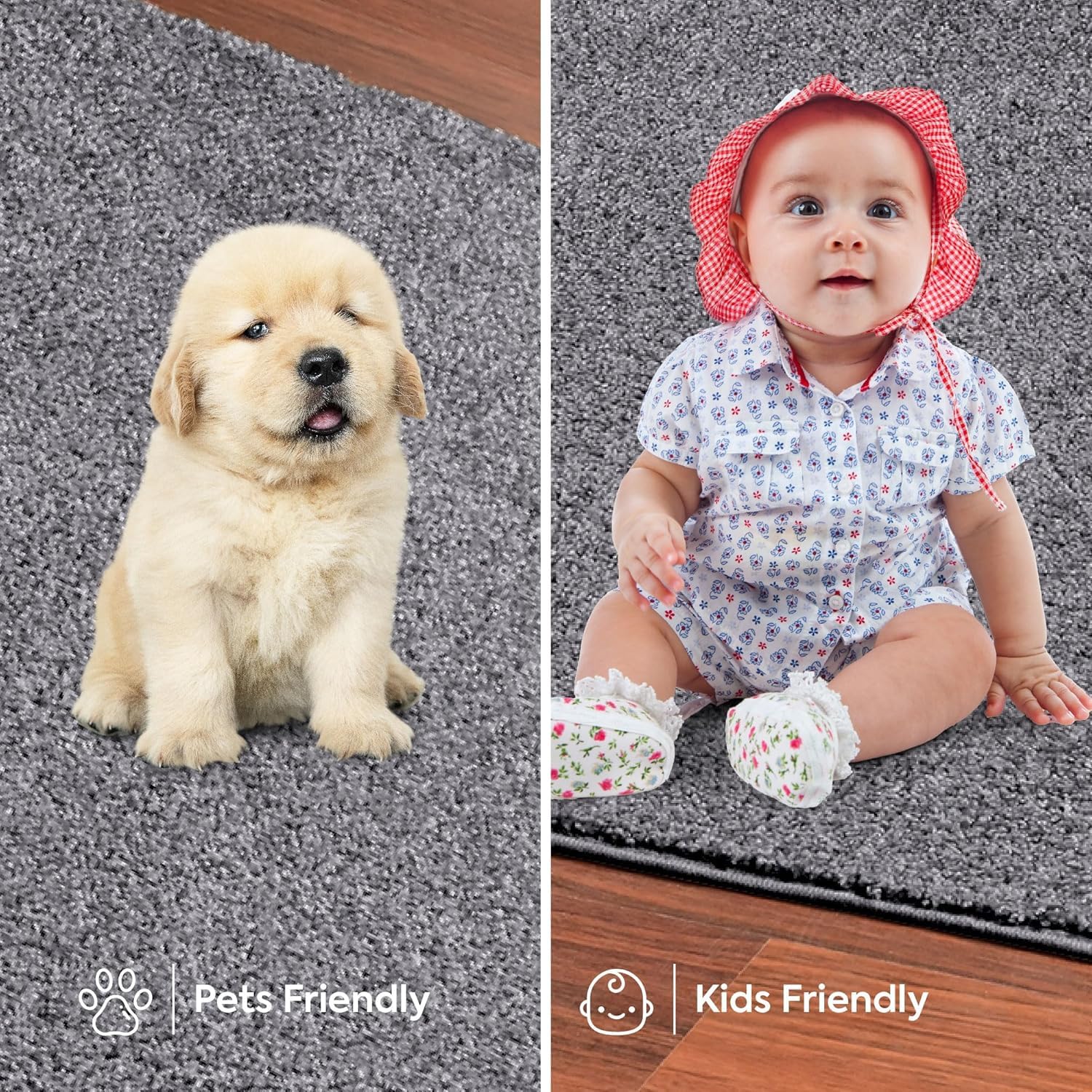 Stain Resistant 6' x 8' Rectangle Indoor Area Rug - Pet & Kid Friendly, Gray Broadway Collection for Living Room, Bedroom, Dining Room | Wedding Gift & Home Decor Essential