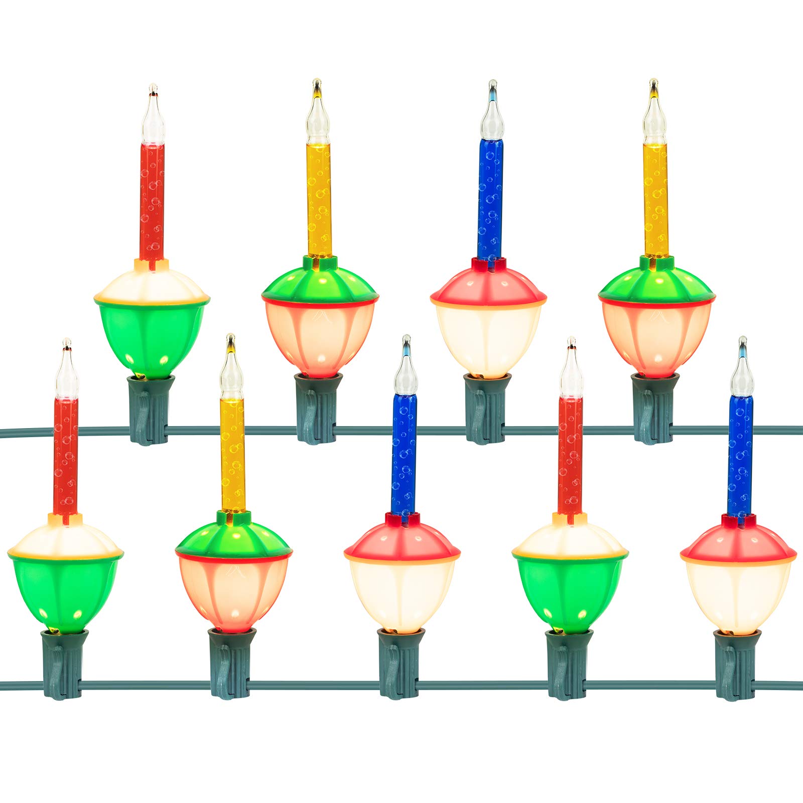 Vintage Bubble Christmas Lights - Connectable Indoor String Lights for Tree, Fireplace Mantel, Holiday Decor (9 Bulbs) | Perfect for Christmas Tree Decorations, Fireplace Accents & Vintage Holiday Home Décor