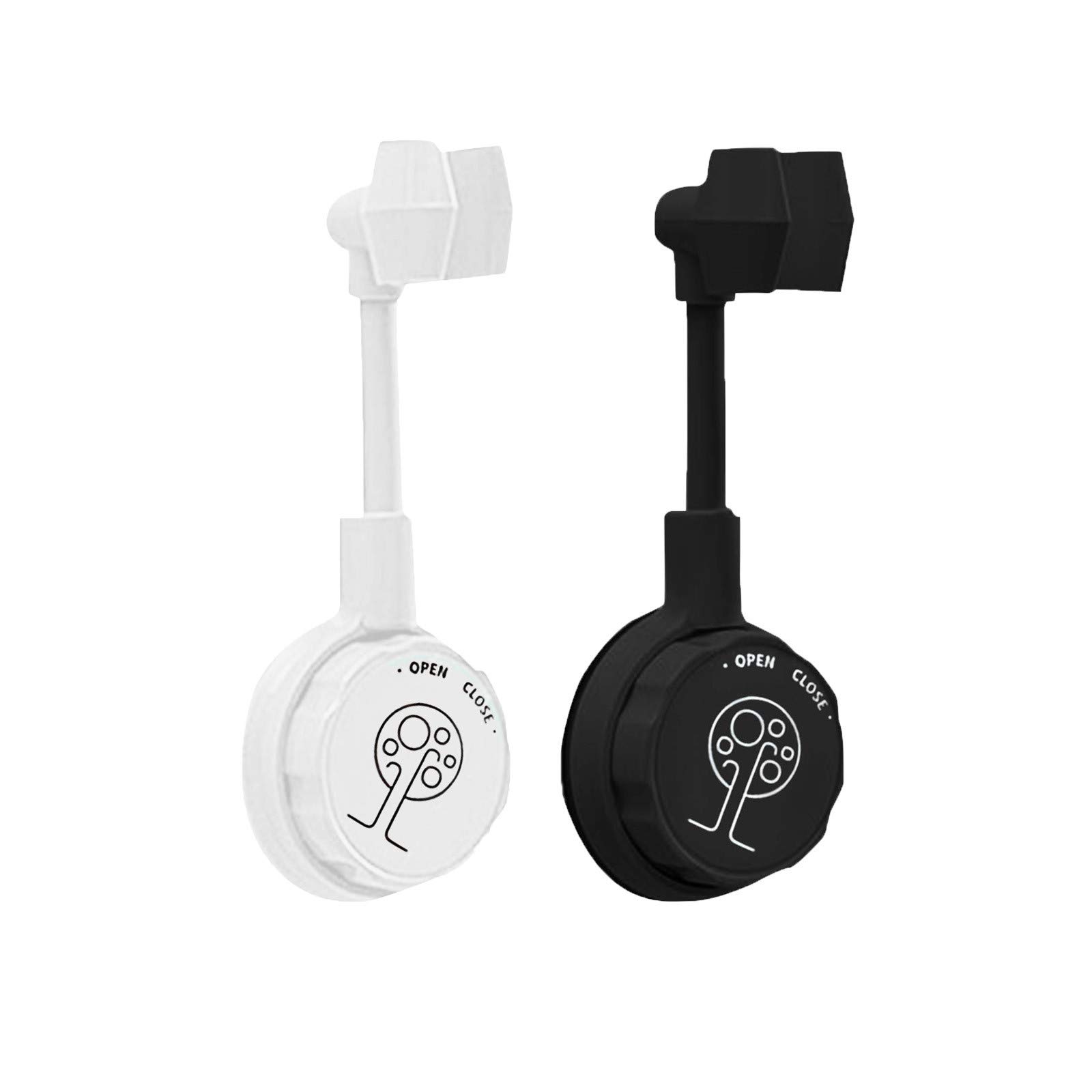 Adjustable Shower Head Hook Holder - No Drill Wall Mount for Bathroom - White & Black