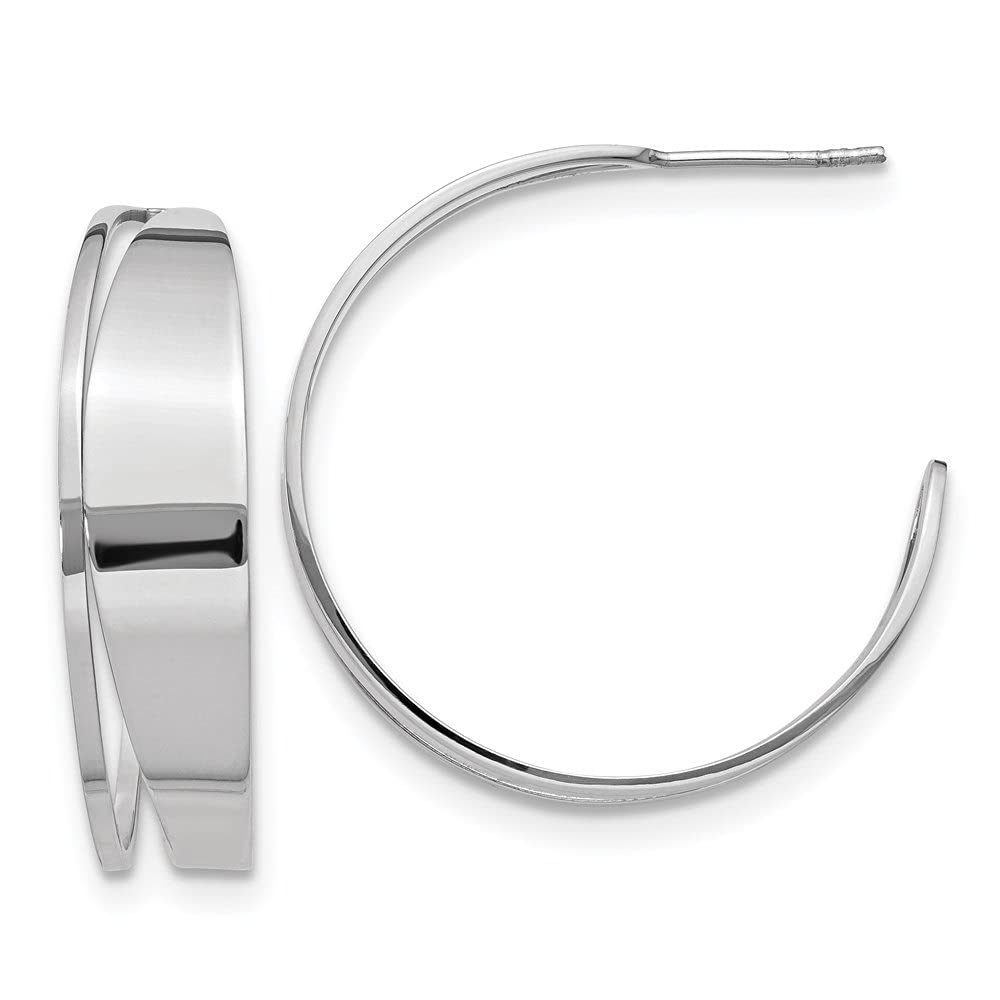 925 Sterling Silver Fancy Hoop Earrings for Women - 1.26