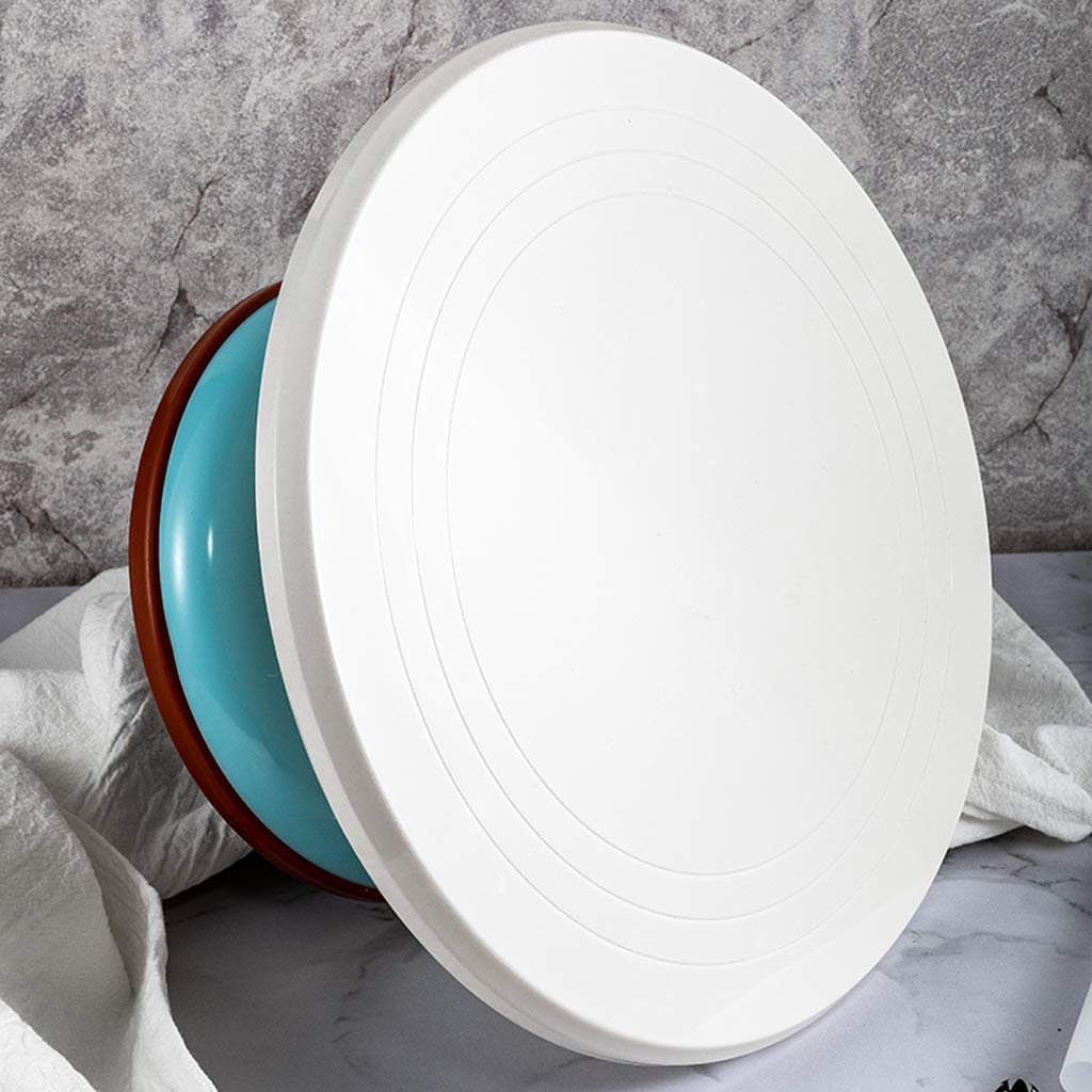 ABS Plastic Cake Turntable - Smooth Rotating Cake Decorating Stand for Baking, Icing & Dessert Display (White) - Perfect for Home Bakers, Wedding Cakes & Professional Pastry Chefs