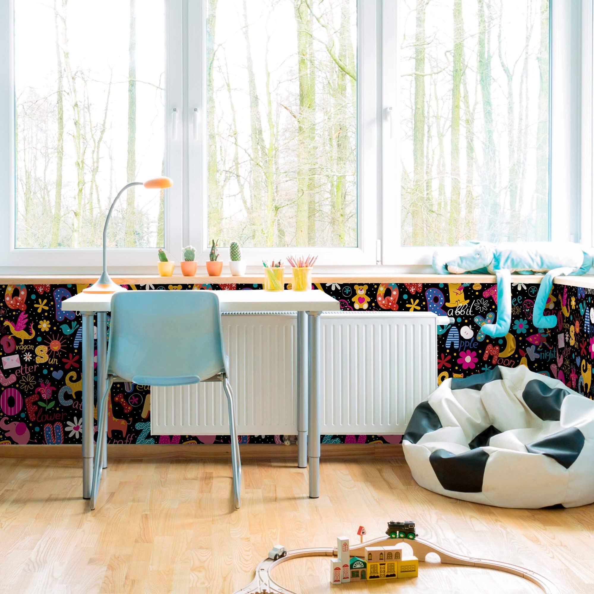 Neon Fantasy Kids Removable Peel & Stick Wallpaper - 1627 - Perfect for Nursery, Bedroom, and Playroom Decor