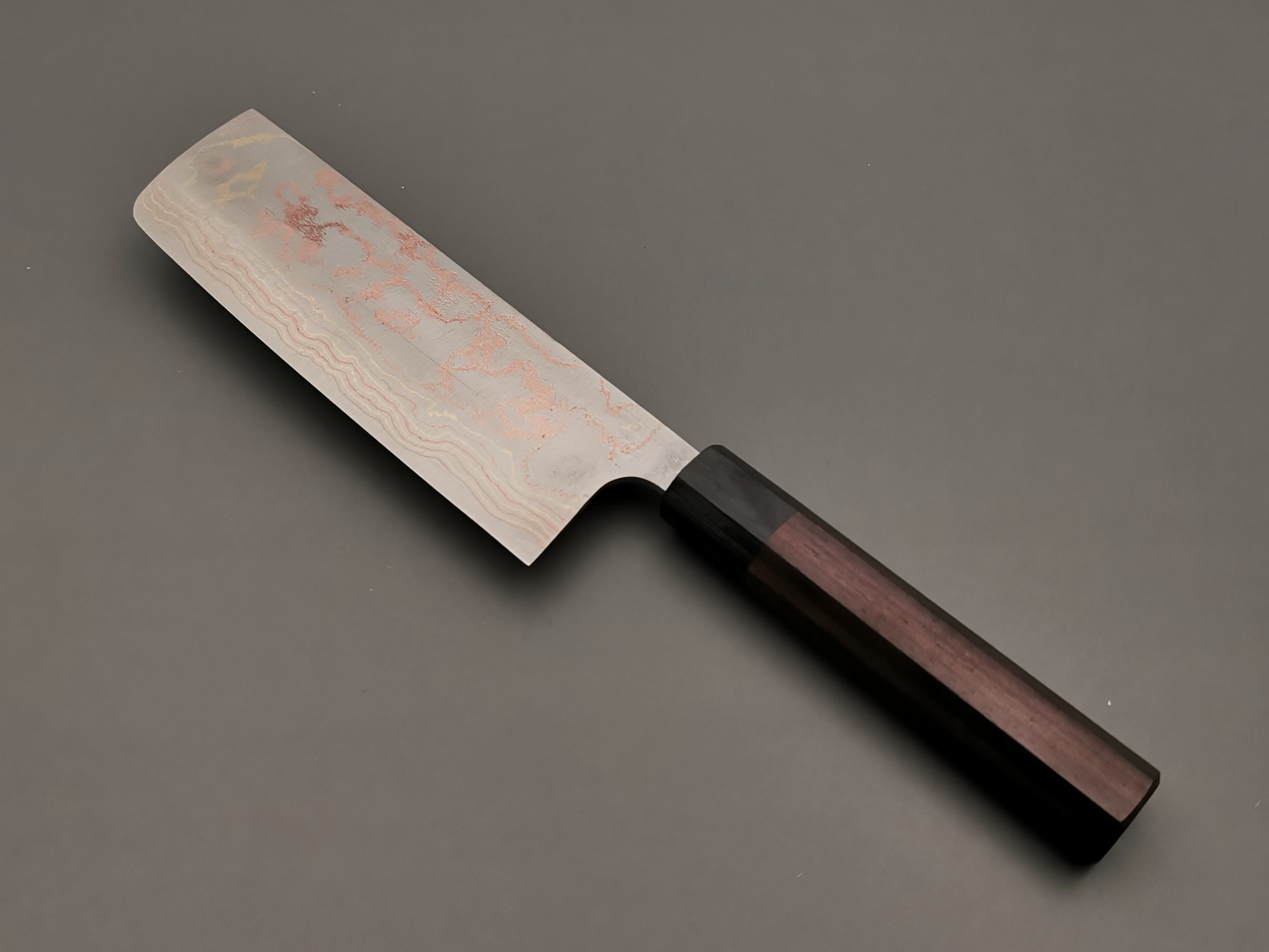Takeshi Saji Rainbow Damascus Nakiri Knife - Japanese Chef Knife for Vegetables & Sushi - Perfect for Home Cooking & Professional Kitchens