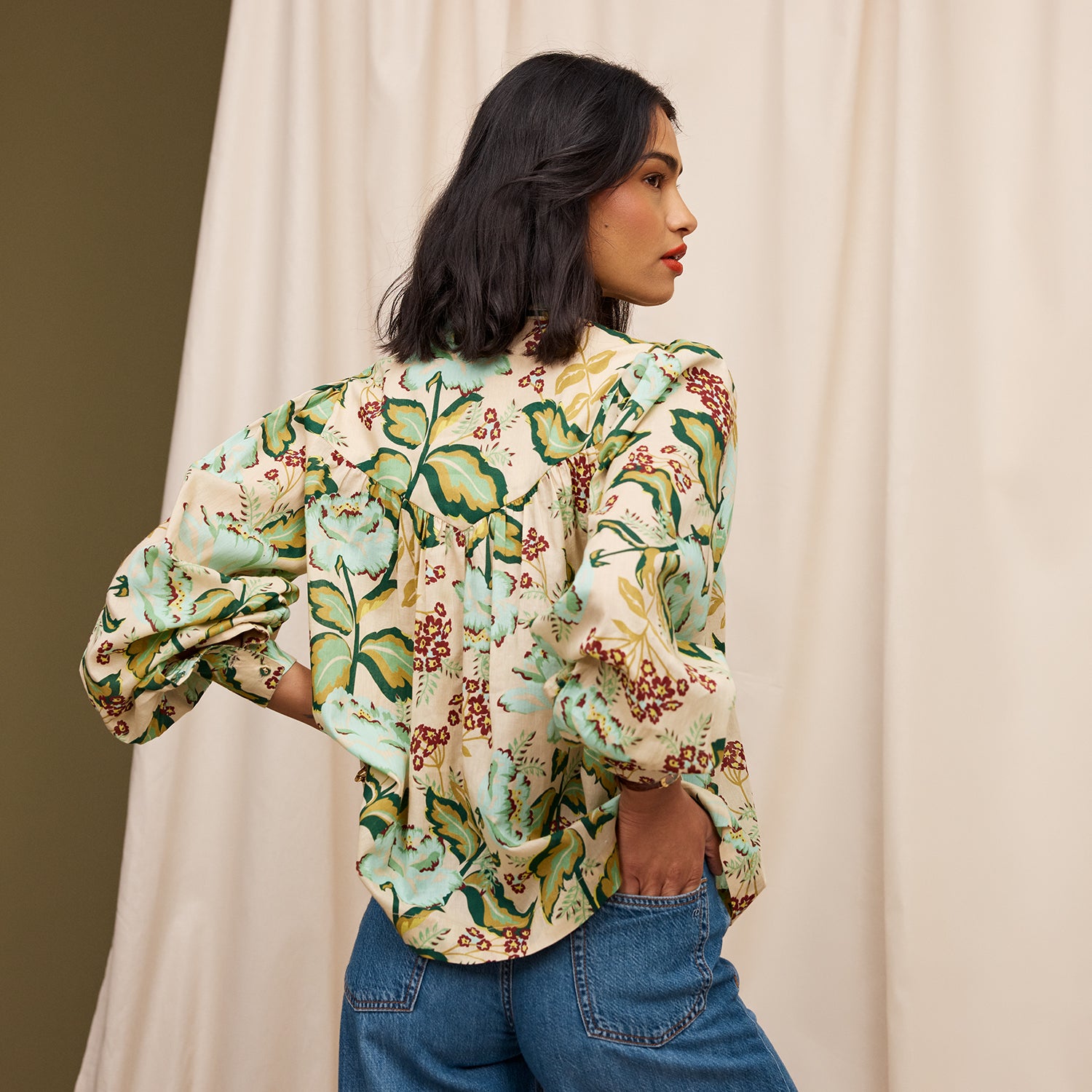 Margot Blouse Women's Elegant Floral Print Tunic Top - Perfect for Office Wear, Casual Outings & Special Occasions