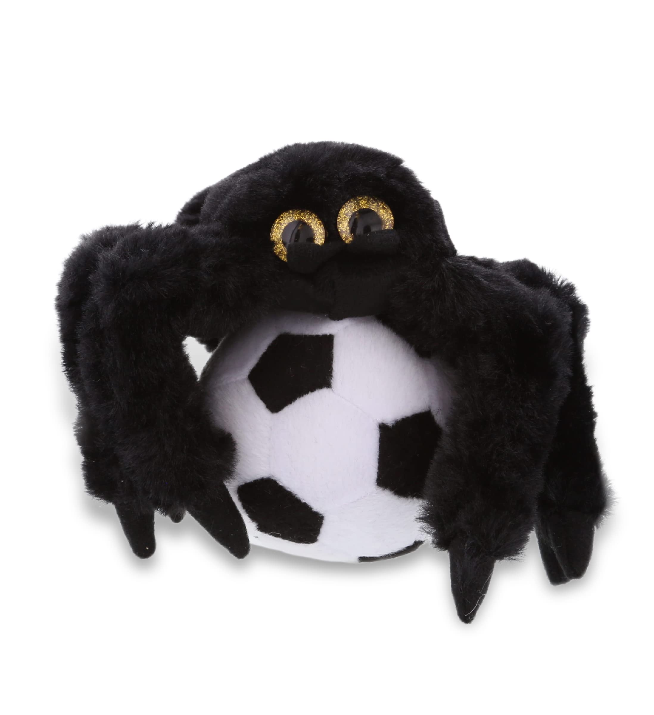 **DolliBu Black Spider Stuffed Animal with Soccer Ball Plush - Soft Huggable Spider Toy for Kids & Adults, Cute Gift Idea for Halloween, Birthday & Playtime - 7 Inch - Perfect for Decor, Gifting & Cuddling**