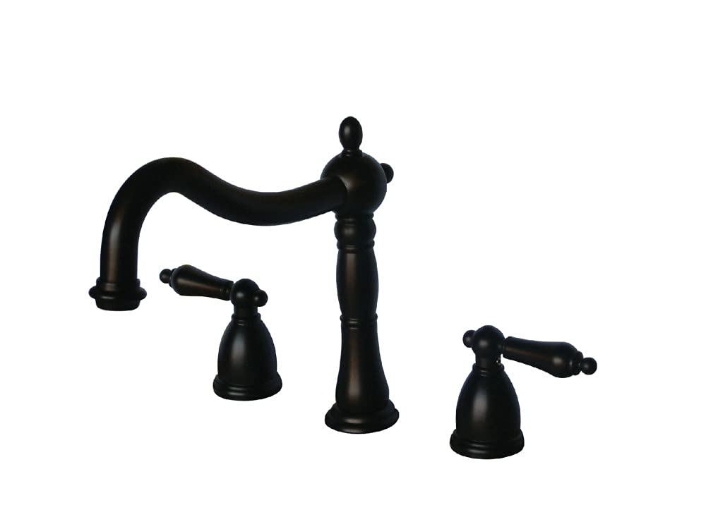 Kingston Brass KS1345AL Heritage Roman Tub Faucet - 8-Inch Adjustable Center Oil Rubbed Bronze Bathroom Fixture for Classic & Luxury Bathtubs