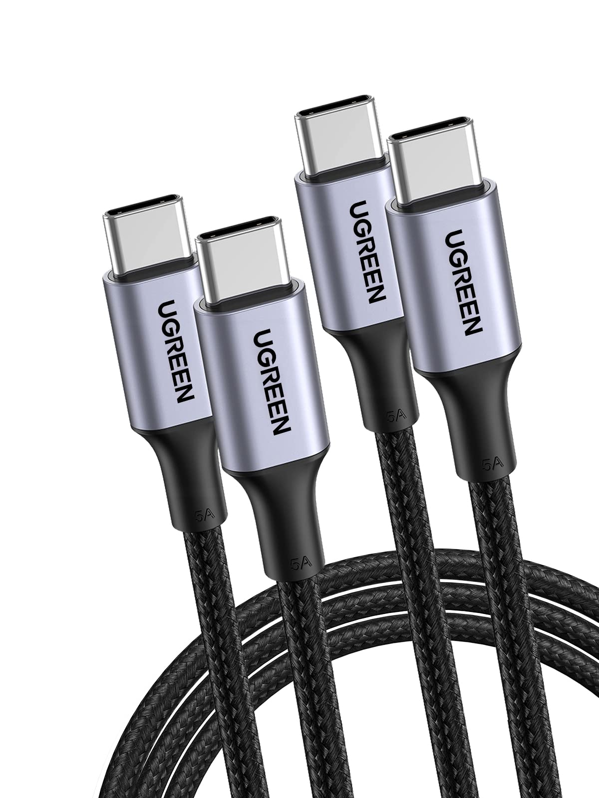 UGREEN 100W USB C to USB C Cable 2-Pack, 10ft Fast Charging PD Type C Cable Compatible with MacBook Pro/Air, iPad, Dell XPS 13/15, iPhone 16/15 Series, Galaxy S24/S23/S22 Ultra, Pixel 9/8/7 - Perfect for Home, Office & Travel Charging