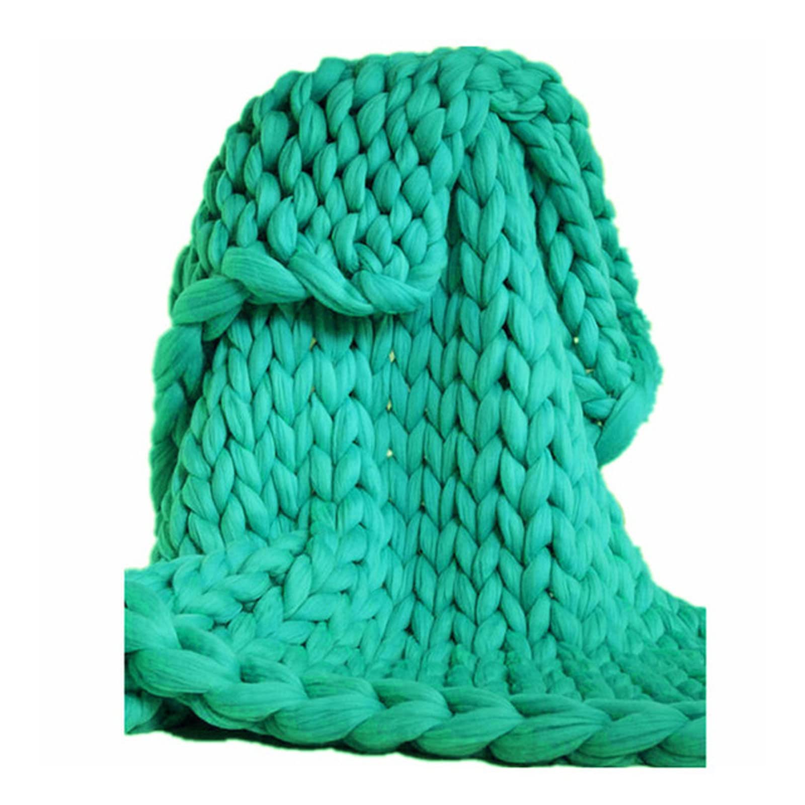 MKWEY Chunky Knit Blanket 80x80 Inches - Extra Large Soft Vegan Yarn Throw for Couch, Bed & Home Decor - DIY Knitting Kit for Cozy Winter Nights (200x200cm) - Perfect for Living Room, Bedroom & Gift Giving