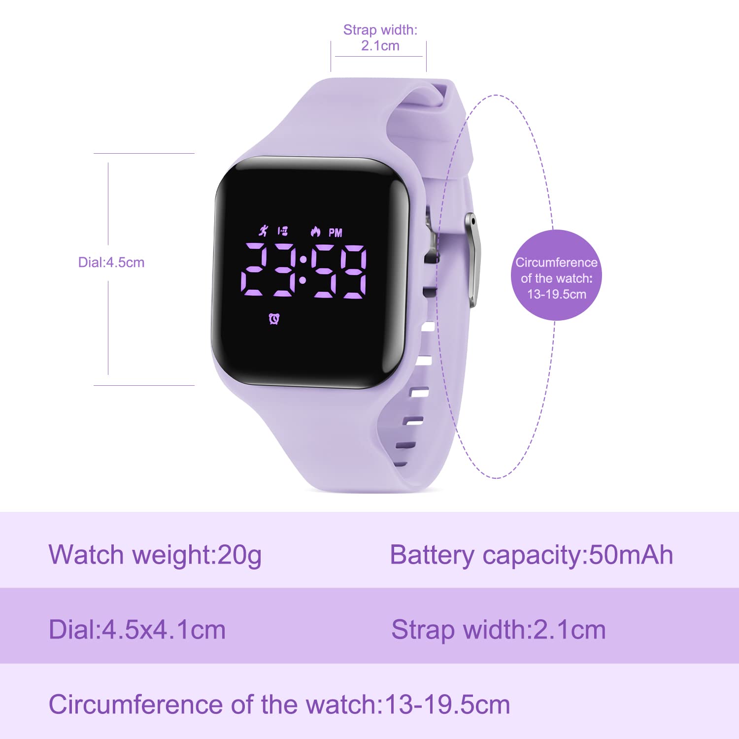 Kids Digital Watch for Boys & Girls Ages 5-12 - Waterproof Fitness Tracker with Alarm, Stopwatch & Step Counter - No App Needed - Perfect Sports Watch for Active Kids & Teens - Great Gift for Birthdays & Outdoor Activities