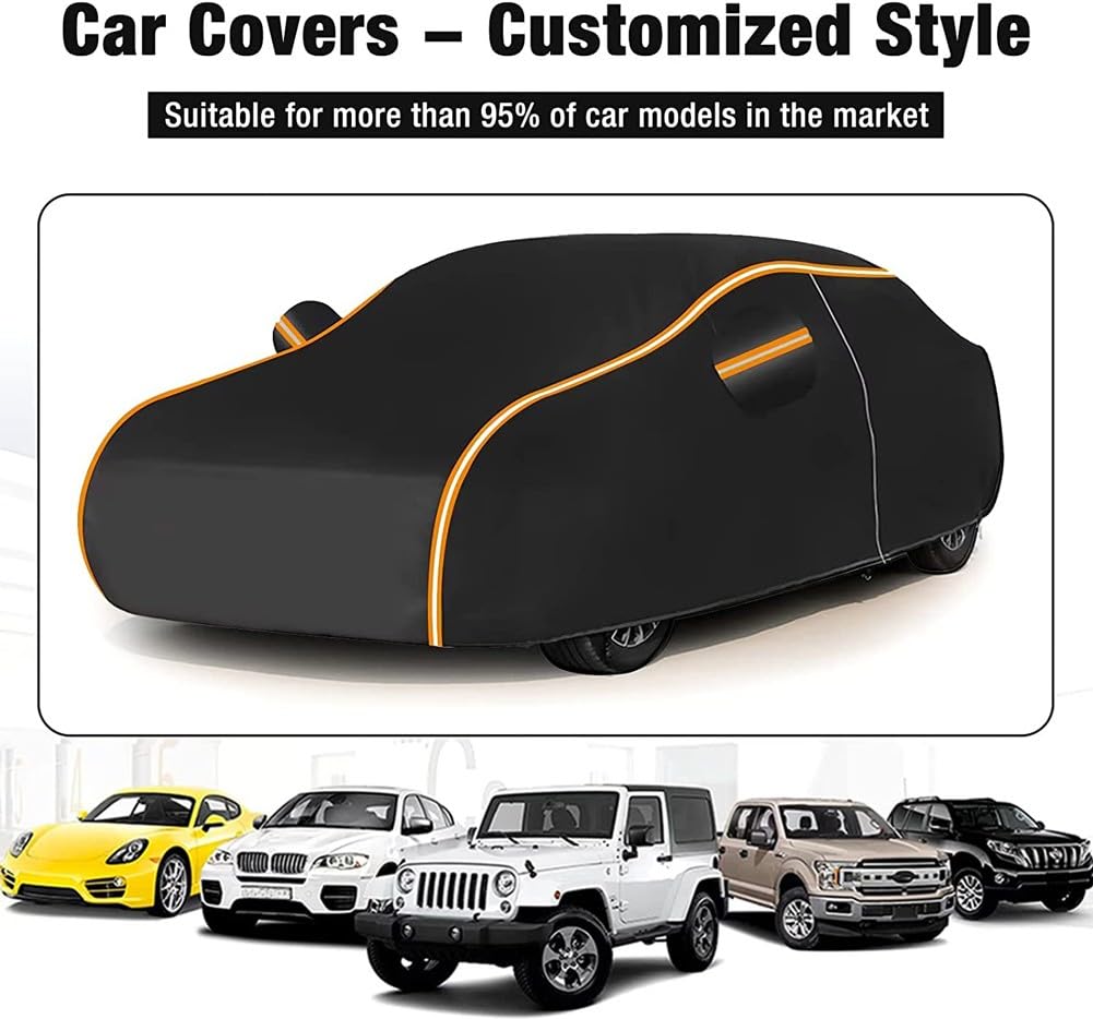 Waterproof Mazda 5 Minivan Car Cover 2005-2008 - UV Protection, Windproof Straps & Mirror Pockets - Thick All-Weather Protection (Black) - Ideal for Outdoor Parking, Winter Storage & Vehicle Protection