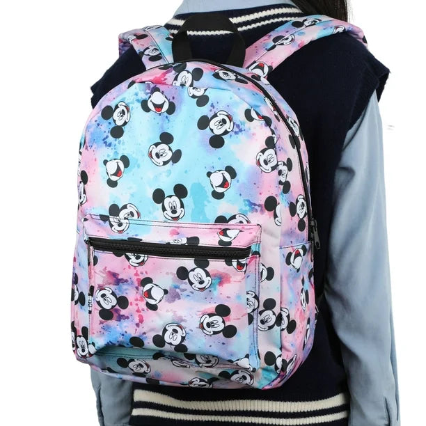 Disney Mickey Mouse Tie Dye 16.5 Inch Backpack for School, Travel & Everyday Use - Cute Cartoon Character Design for Kids & Teens