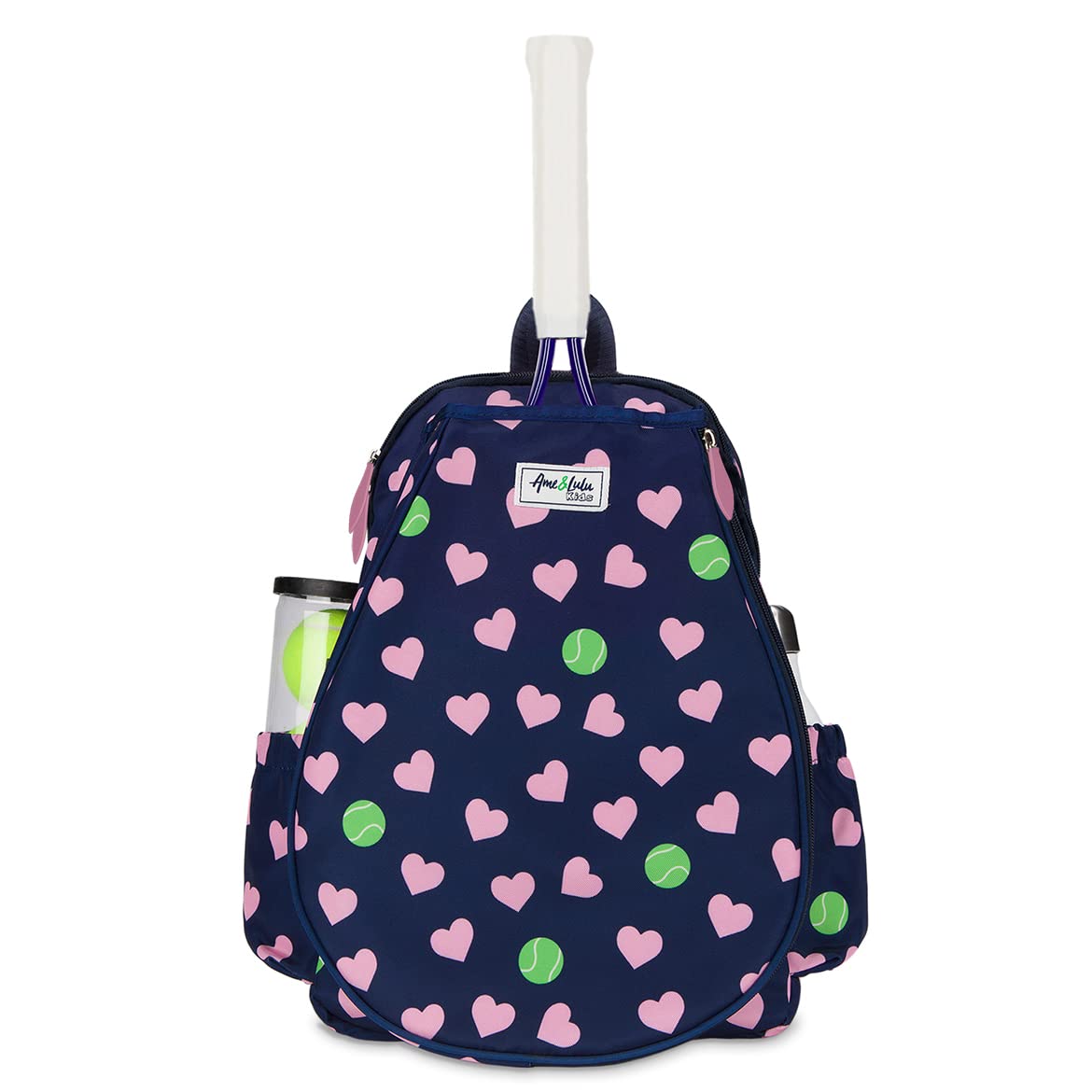 Ame & Lulu Little Love Tennis Backpack for Kids - Cute Sports Backpack for Girls & Boys - Perfect for Tennis, School, and Travel Accessories