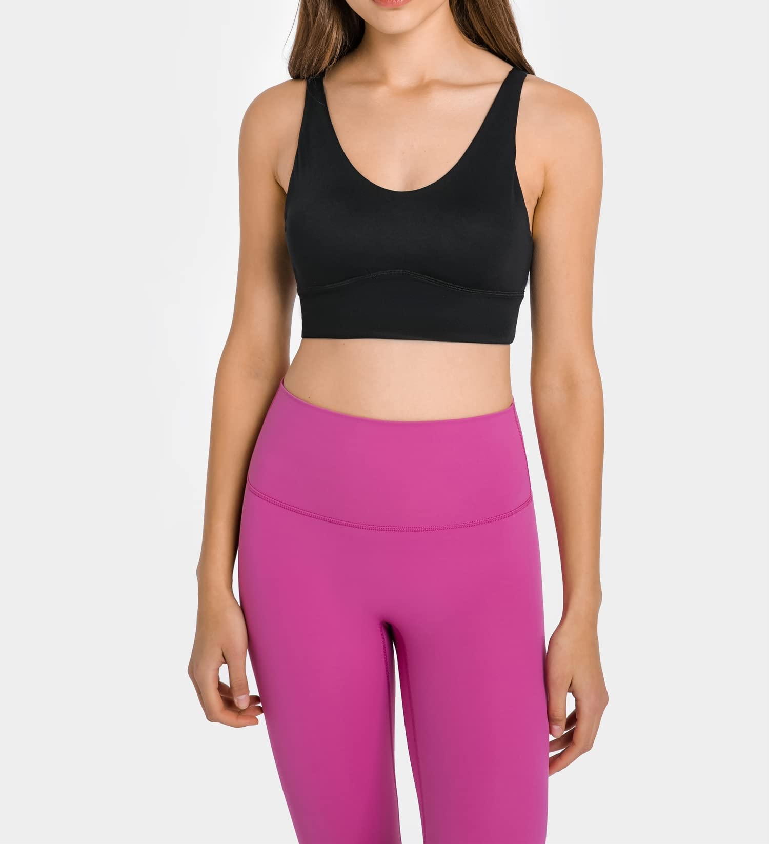 Women's Strappy Padded Sports Bras - Yoga Crop Tank Tops for Workout & Gym - Breathable Activewear for Running, Fitness & Lounge Wear