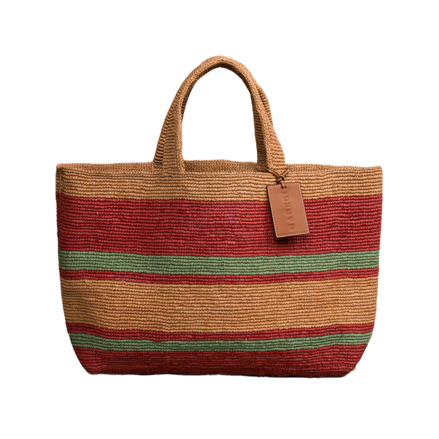 Manebi Vintage Stripes Large Raffia Sunset Bag - Stylish Beach Tote for Women, Perfect for Summer Vacations, Pool Parties & Boho Outfits