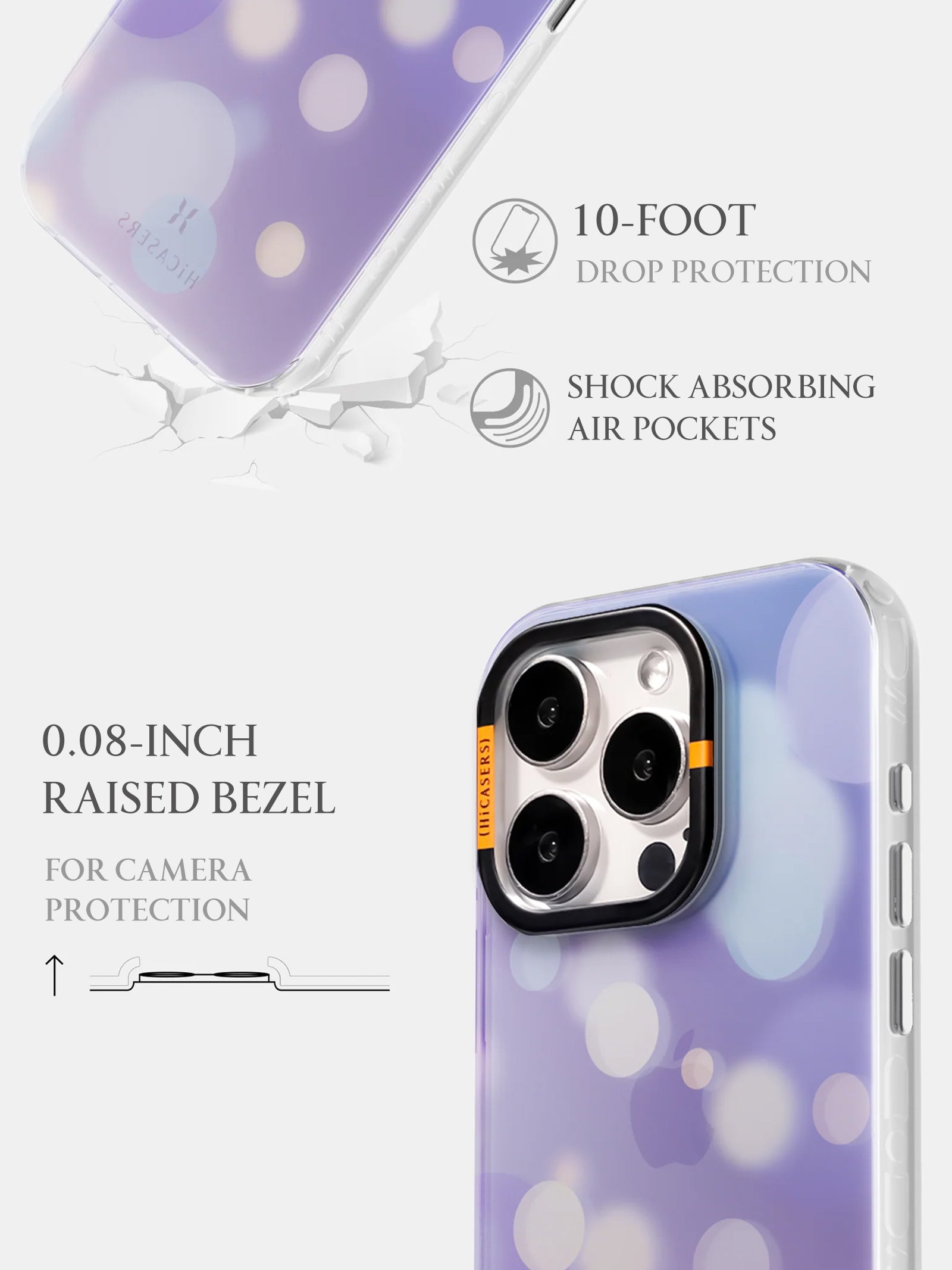 Bokeh Effect Iridescent Phone Case - Purple Glitter Shimmer Cover for iPhone & Samsung | Perfect for Parties, Photography & Everyday Style
