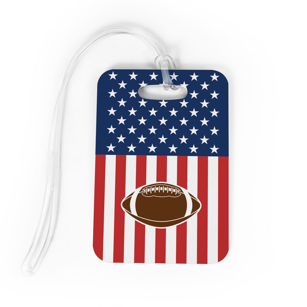 ChalkTalkSPORTS Football Luggage Tag & Bag Tag - American Football Design - Medium Size for Travel Accessories - Perfect for Suitcases, Backpacks, and Gym Bags