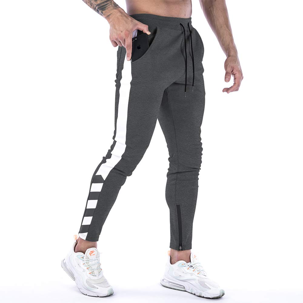 GANSANRO Men's Slim Fit Workout Running Pants - Lightweight Joggers Sweatpants with Pockets for Gym, Training & Casual Wear
