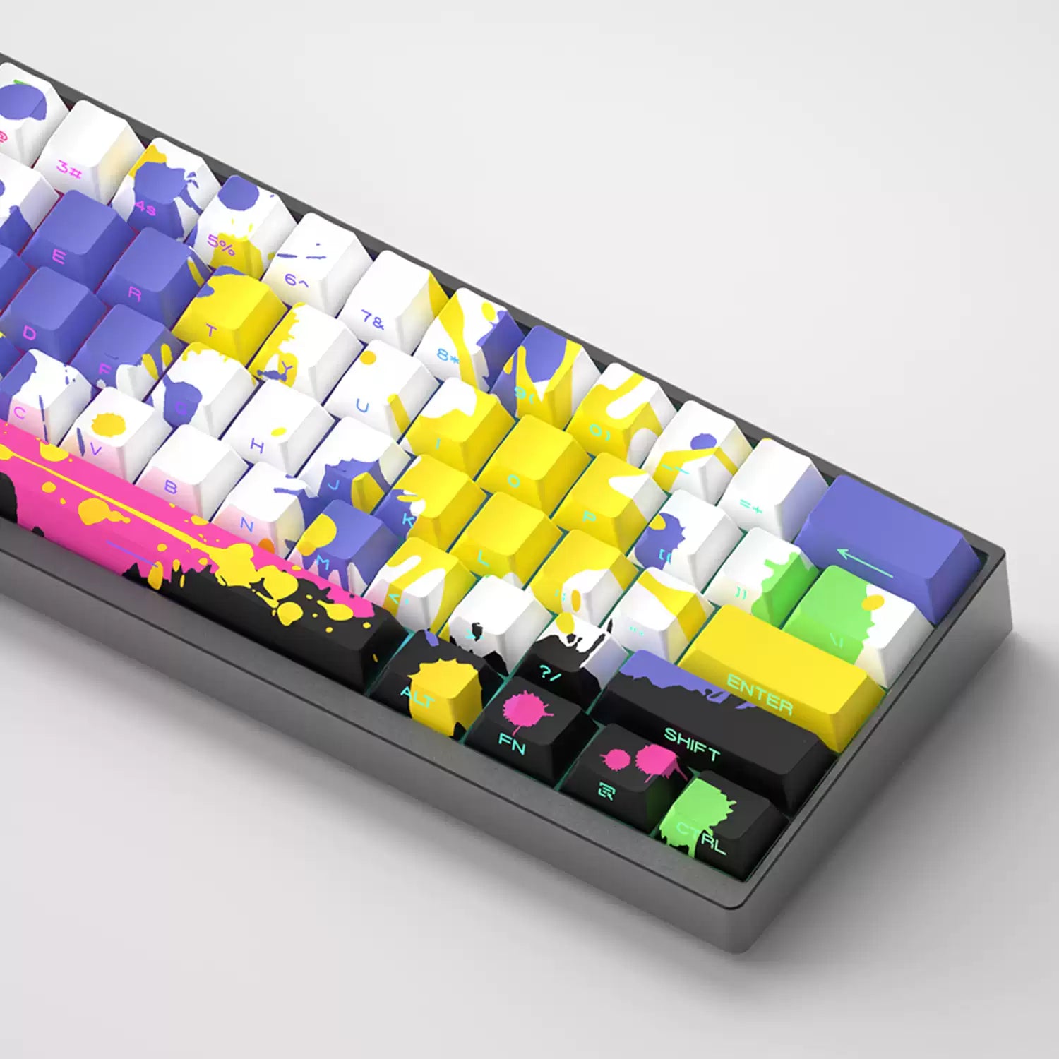 Custom Graffiti Ink Splash Art Keycap Set - PBT Dye-Sublimation Keycaps for Mechanical Keyboards - Perfect for Gaming, Typing & Custom Keyboard Builds