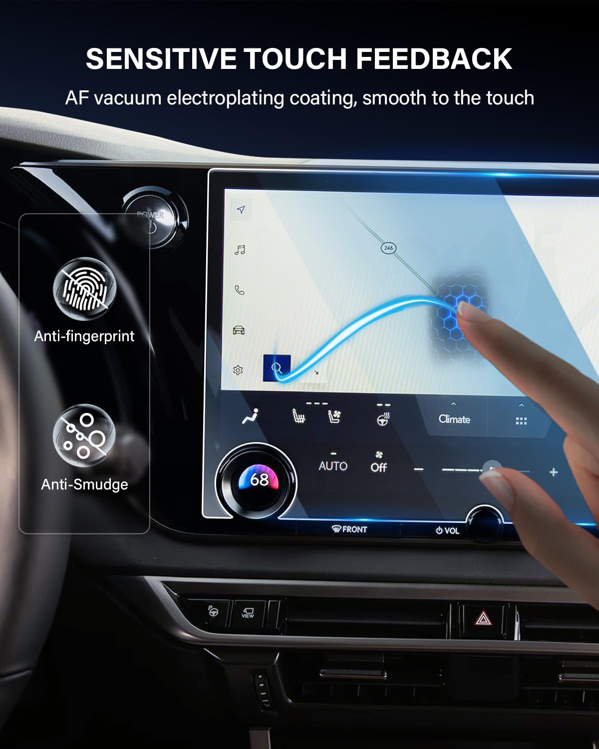 2023-2025 Lexus RX & 2024-2025 TX 14 Inch Tempered Glass Screen Protector - Anti-Scratch, Anti-Fingerprint, 9H Hardness HD Clear Screen Protector for Lexus RX/TX Touchscreen - Perfect for Daily Driving and Navigation Protection
