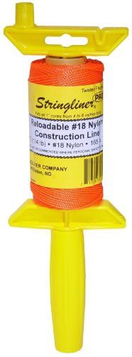 Stringliner 25106 1/4 Lb Twisted Orange Nylon Pro Reel - Reloadable Construction Line for Fishing, Crafts & DIY Projects | Heavy-Duty String for Outdoor & Home Use