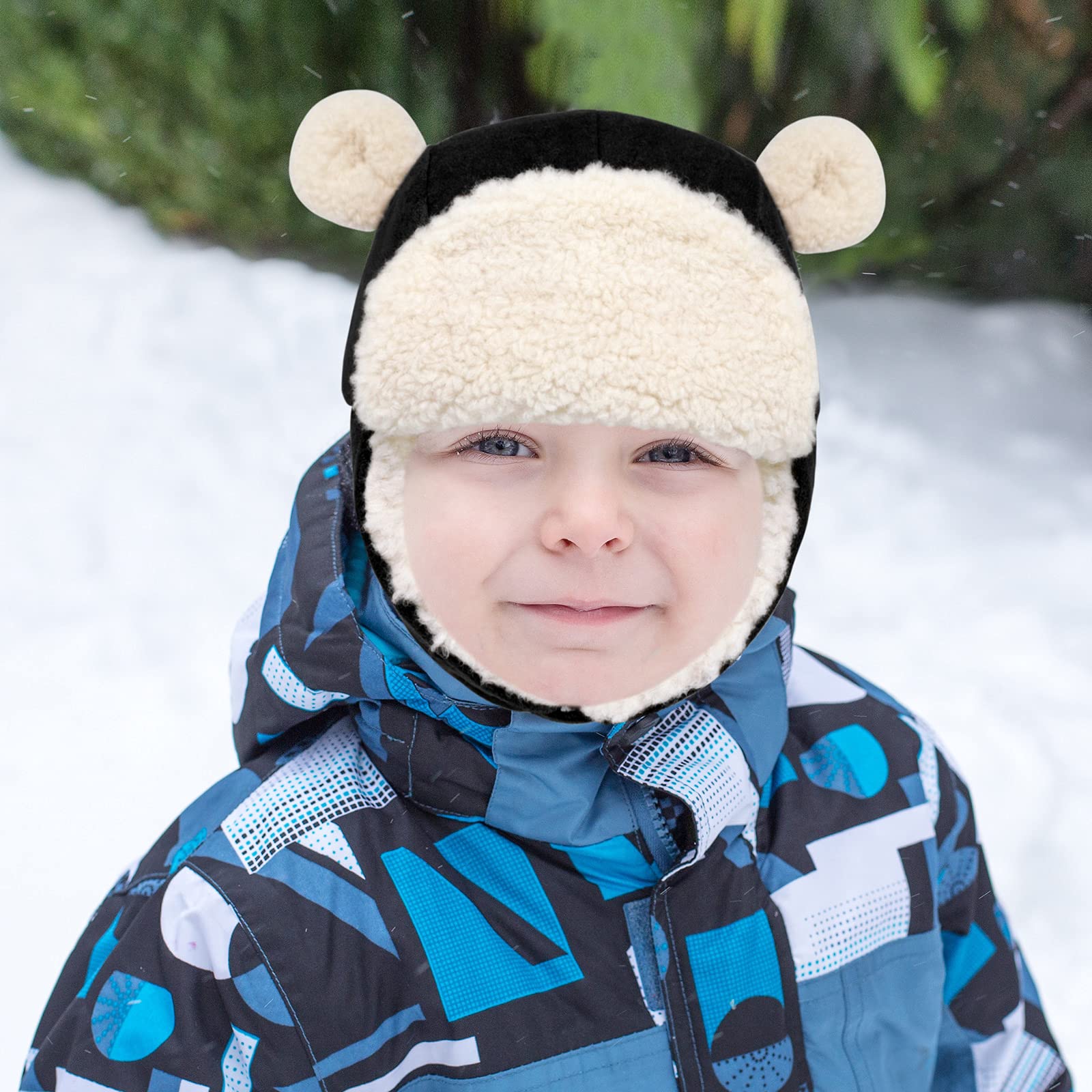 Sherpa Toddler Winter Hat with Bear Ears - Warm Baby Boy & Girl Hats - Soft Infant Winter Beanie for Cold Weather - Perfect for Snow Play, Outdoor Adventures & Holiday Photos