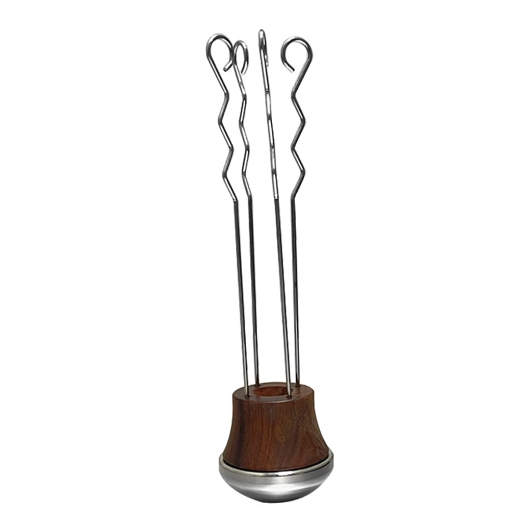 Premium Solid Wood Handle Needle Coffee Tamper & Distributor - Professional Espresso Leveling Tool for Baristas | Perfect for Home & Cafe Coffee Brewing (Color: B)