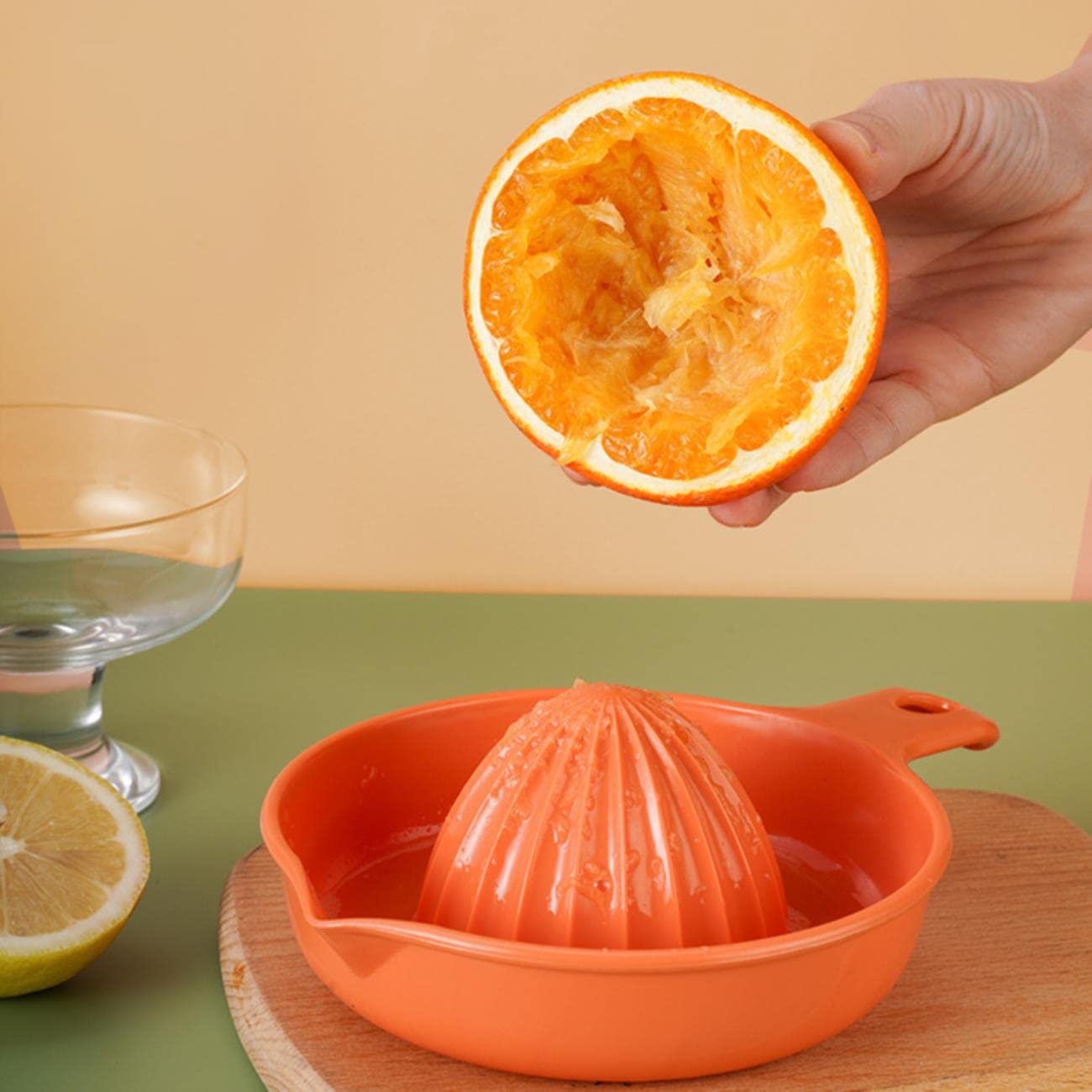 Manual Fruit Press Juicer with Cup - BPA-Free Portable Citrus Lemon Squeezer, Anti-Slip Hand Press for Kitchen | Perfect for Fresh Orange, Lemon, Lime & Grapefruit Juice at Home