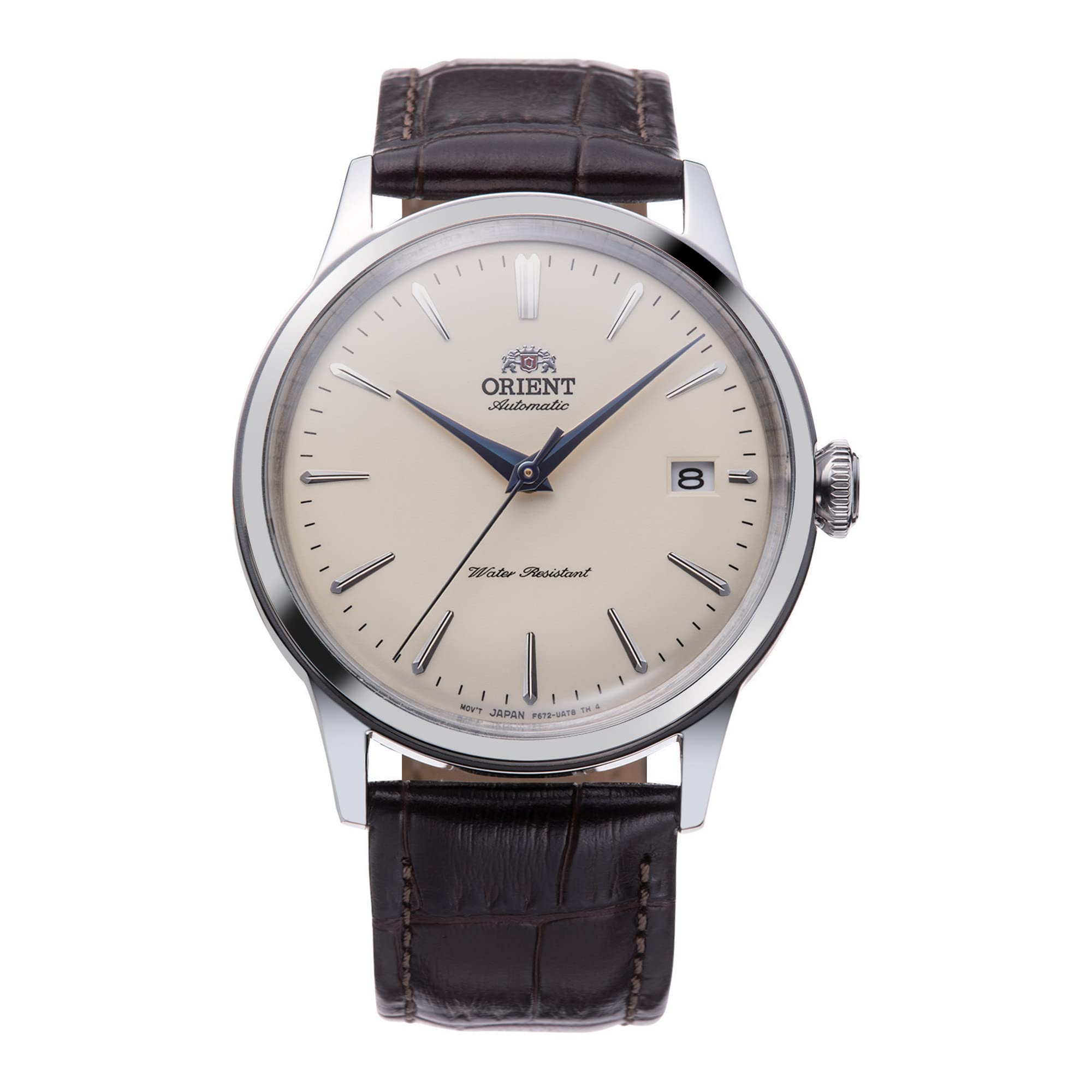 Orient Bambino 38mm Men's Automatic Mechanical Watch with Leather Strap & Stainless Steel Case - Classic Analog Dress Watch for Business, Formal Occasions and Everyday Wear