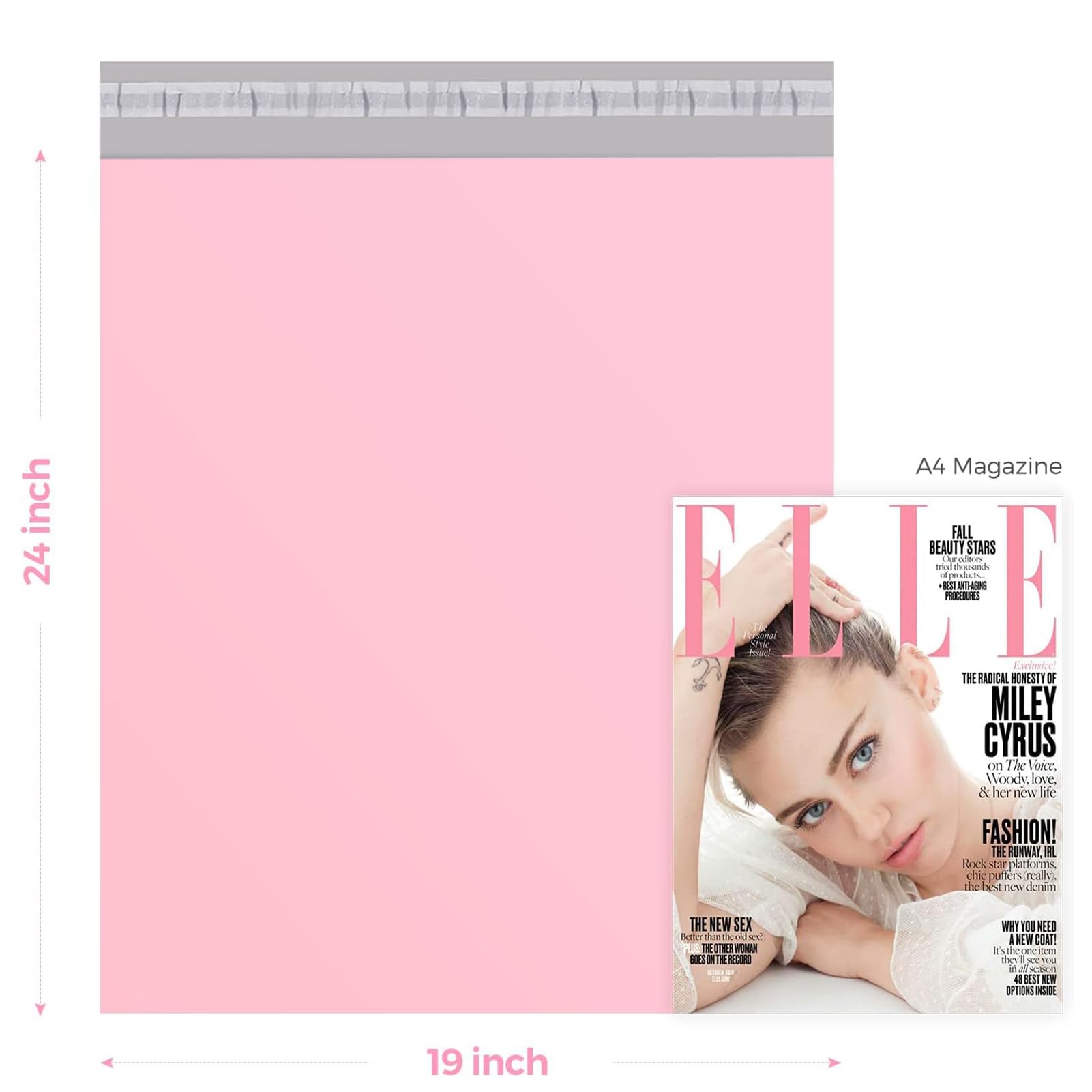 Metronic Large Poly Mailers 19x24 Inches - 50 Pack Pink Shipping Bags for Small Business | Waterproof Mailing Envelopes for Clothing & Ecommerce | Perfect for Online Stores, Boutique Apparel & Amazon FBA Shipments