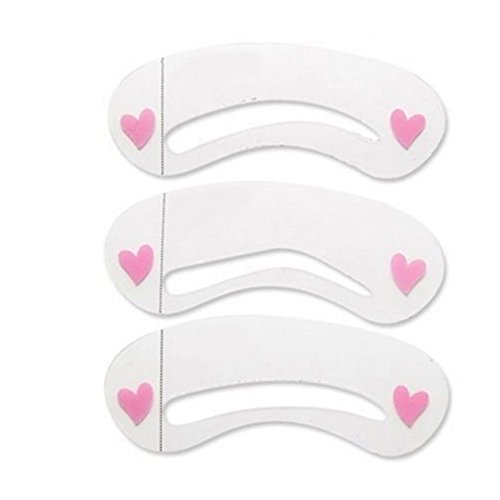 3 Pack Reusable Eyebrow Stencils - Professional Brow Shaping Template Kit for Perfect Eyebrow Makeup | Ideal for Home Use, Salon Professionals & Beginners (Includes Brow Drawing Guide)