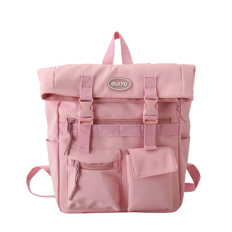 Stylish Women's Multi-Pocket Backpack with Buckle Design - Perfect for School, College & Travel | Durable Student Backpack for Everyday Use
