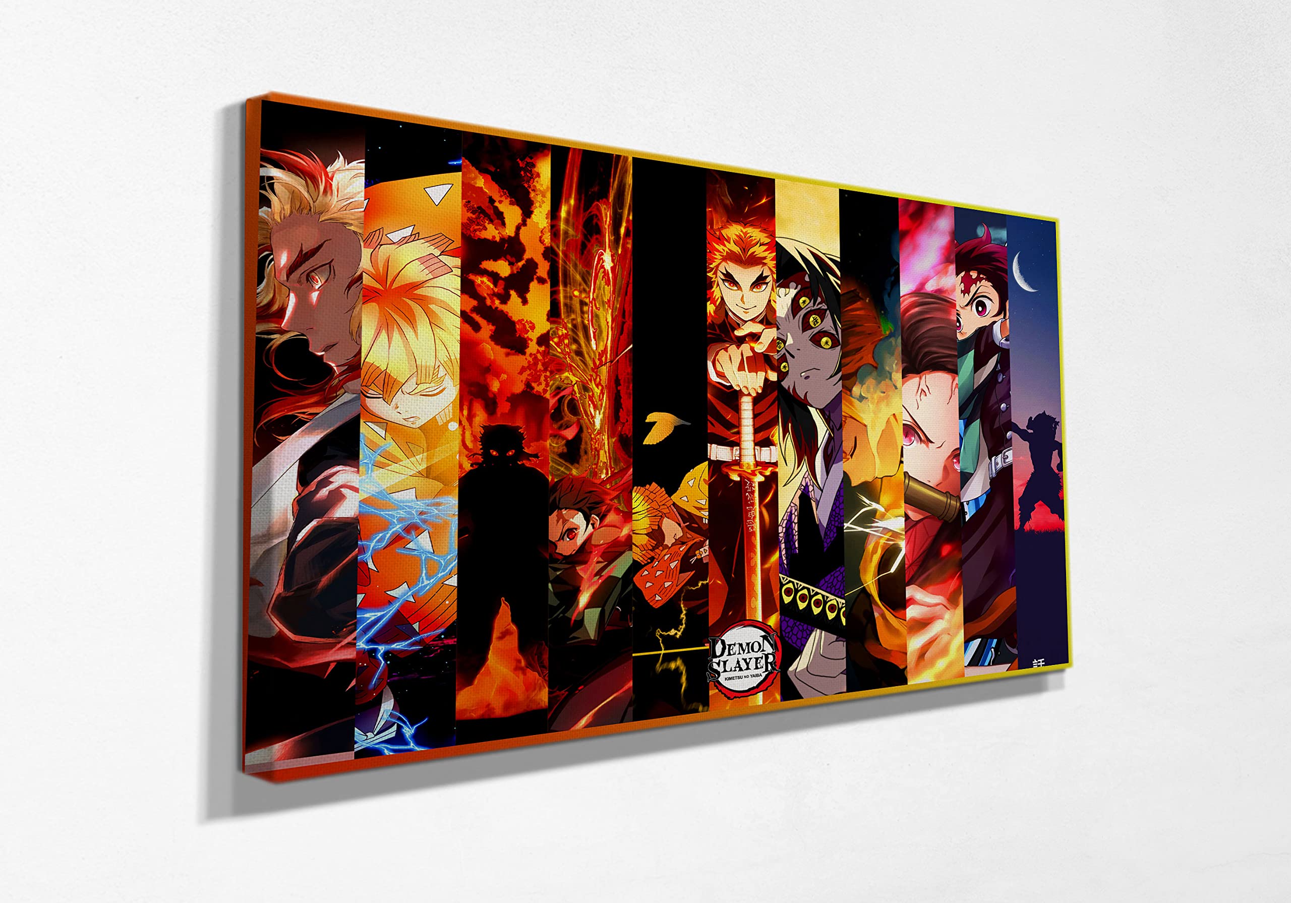 Demon Slayer Anime Canvas Wall Art Print - 30x40 Inch Framed Picture for Bedroom, Living Room, Kids Room & Kitchen Decor | Perfect Gift for Anime Fans & Home Decoration