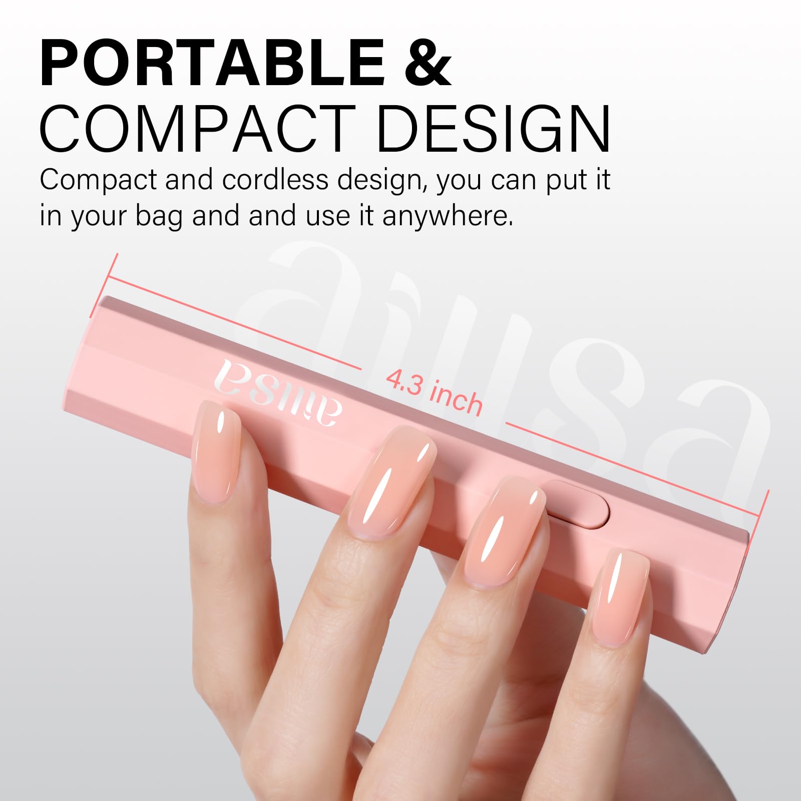 AILLSA Cordless LED Nail Lamp - Fast Curing UV Light for Gel Nails, Portable Handheld Mini Nail Dryer with Single Finger Design (Pink) | Perfect for Home Manicures, Salon Professionals & Travel Nail Care