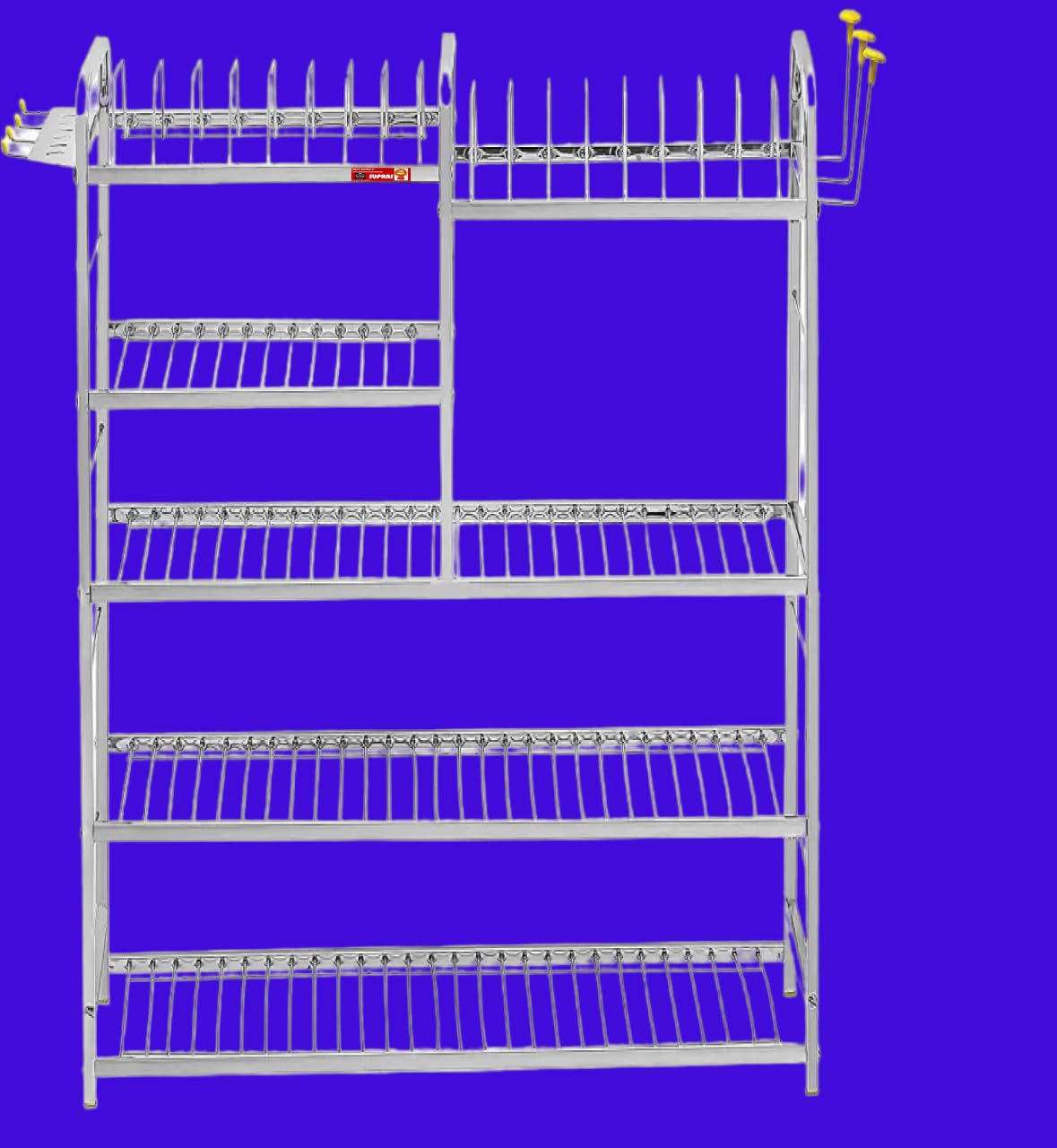 SUPRAS Heavy Duty Stainless Steel Kitchen Organizer Rack - 31 x 30 Inch Space Saving Storage Stand for Utensils, Spices & Cookware | Perfect for Pantry, Countertop & Restaurant Use