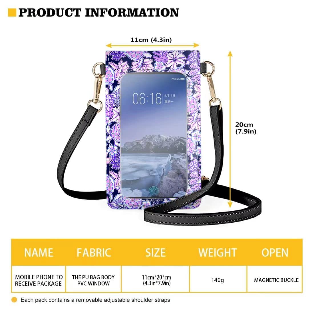 Women's Phone Crossbody Bag with Clear Touch Screen & Adjustable Straps - Stylish Cell Phone Purse for Daily Use, Travel, Shopping, and Outdoor Activities