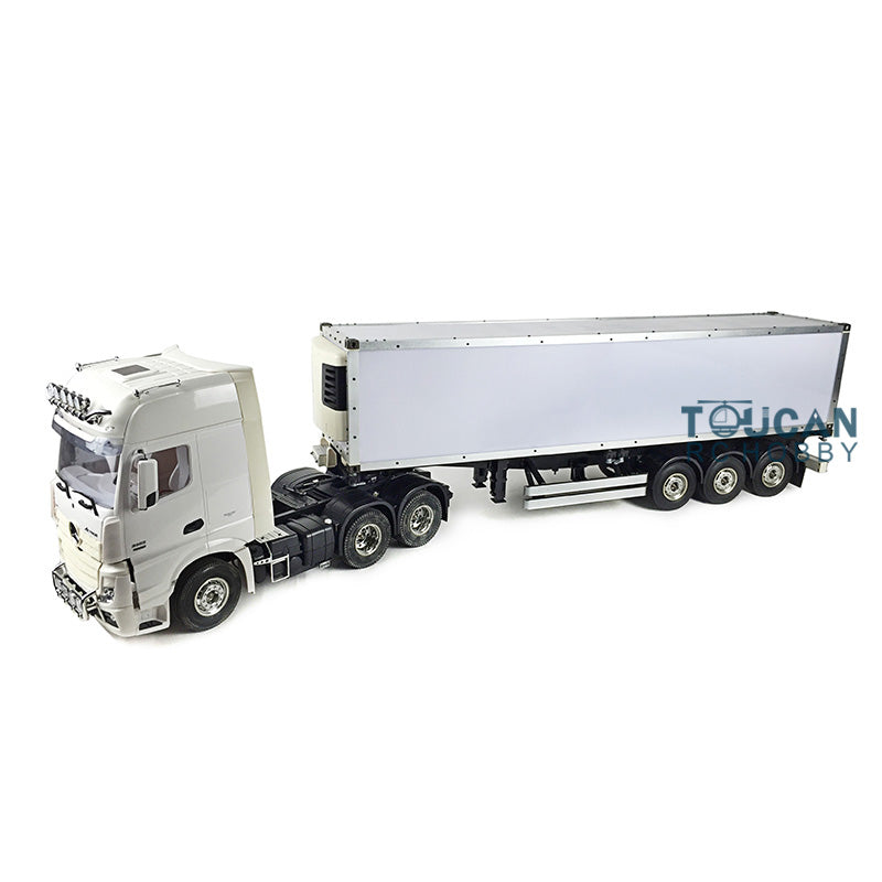 1/14 Scale RC Reefer Container Semi Trailer with Remote Controlled Tractor Truck - DIY Kit Model for Hobbyists | Perfect for RC Car Racing, Truck Simulation & Collectible Display