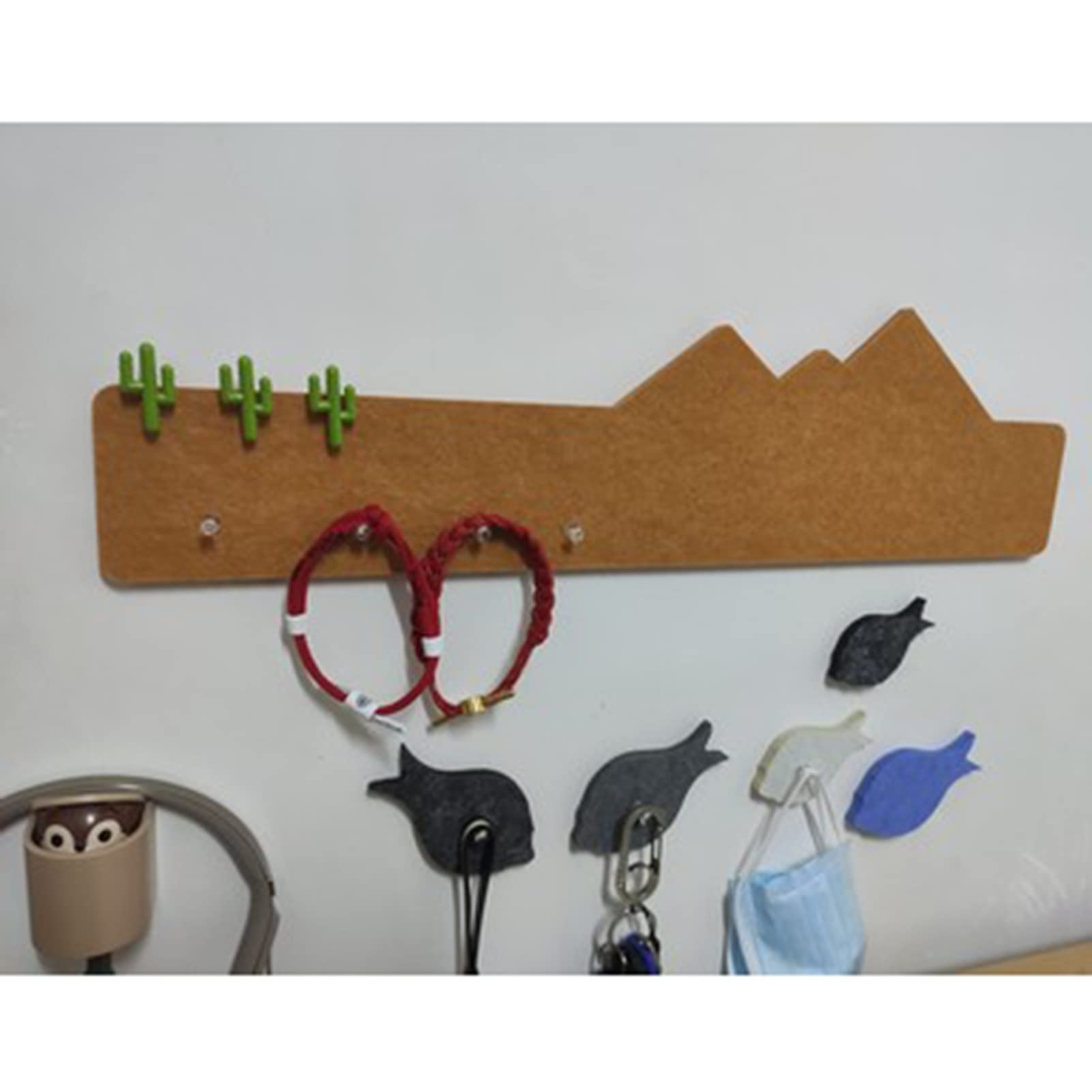 3 Pack Self-Adhesive Felt Bulletin Board Strips with Cactus Push Pins - Brown Wall Decor for Hanging Notes, Photos, Keys & Calendars - Perfect for Home Office, Dorm Room & Classroom Organization