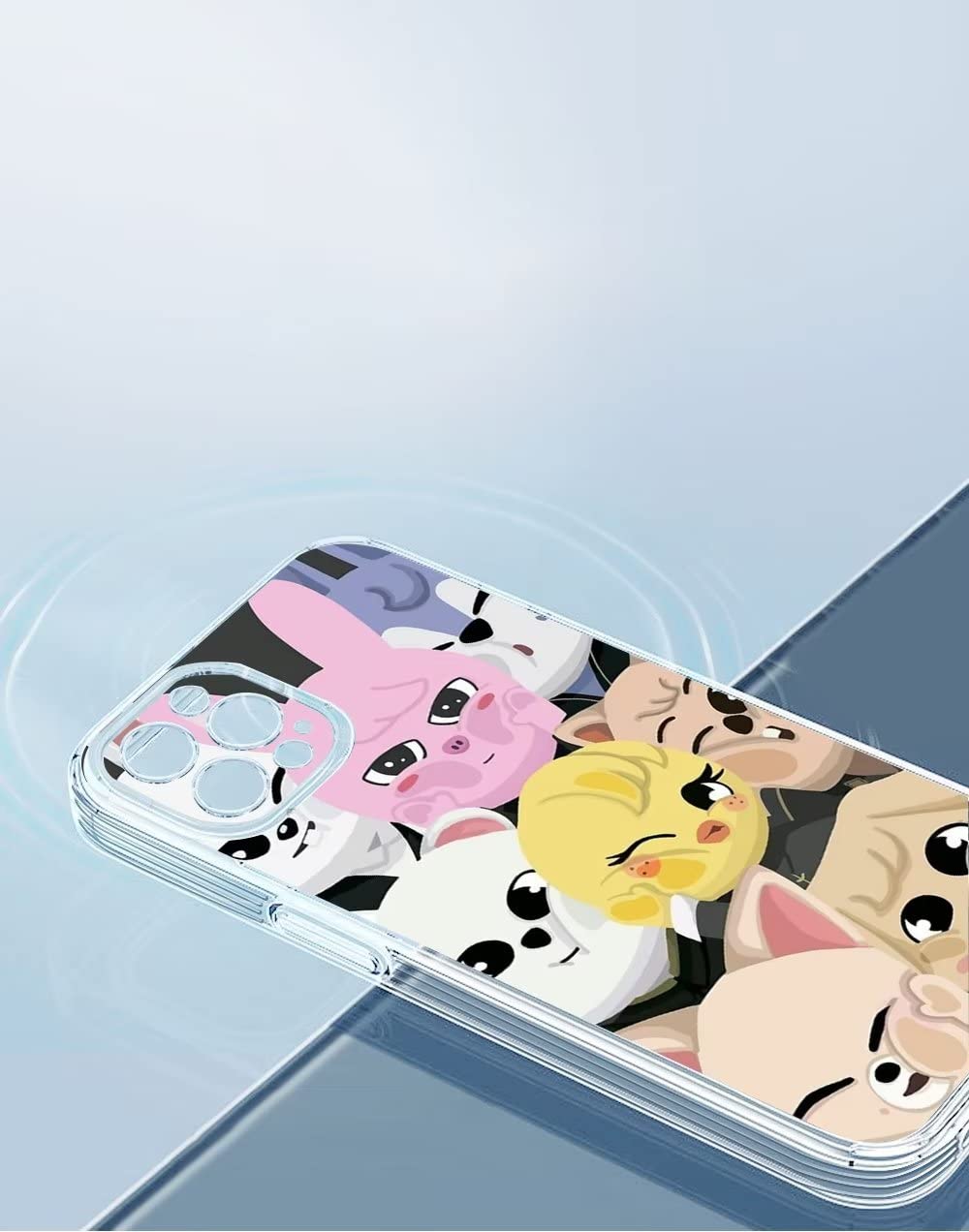 Cute Stray Cartoon Animals Silicone Phone Case for iPhone 12 - Shockproof Protective Cover for Kids | Perfect for School, Play & Everyday Use