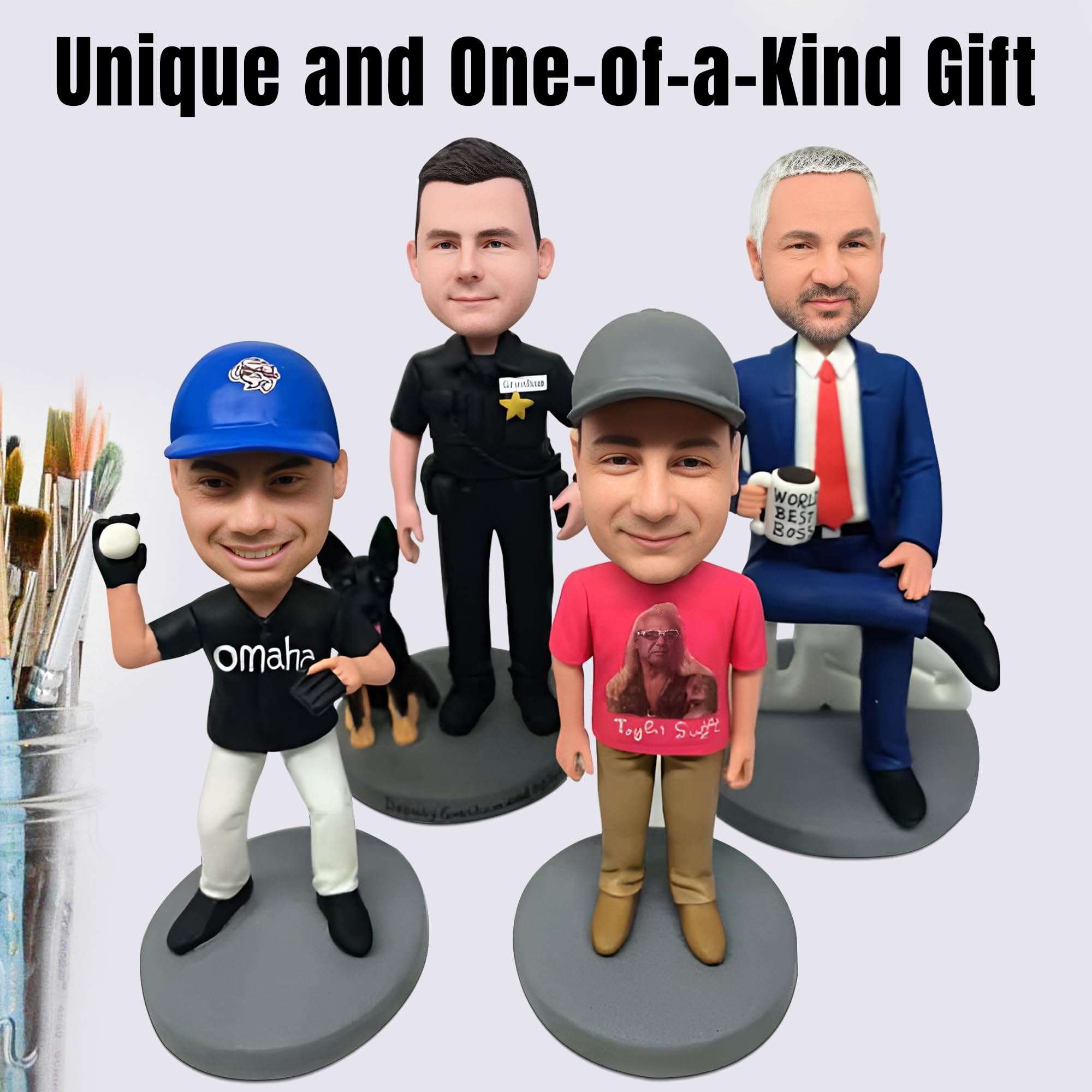Custom Military Bobblehead - Personalized Army Figure Gift for Boyfriend, Dad, Husband | Unique Birthday, Anniversary, Retirement Present | Fun Home & Office Decoration