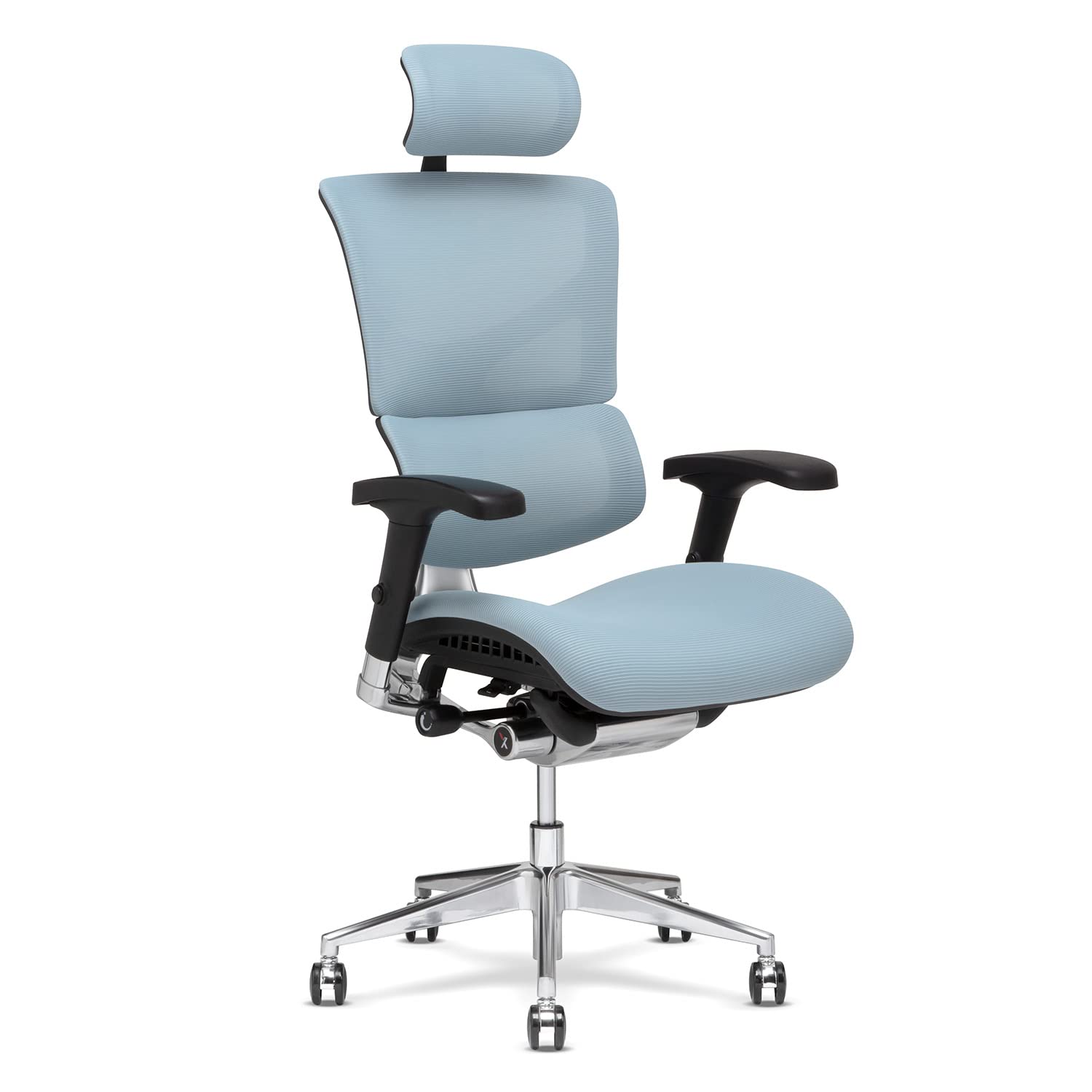 X-Chair X3 Executive Office Chair with Headrest - Premium Glacier A.T. R. Fabric, Dynamic Lumbar Support & Floating Recline Technology - Highly Adjustable Ergonomic Desk Chair for Home Office, Gaming & Professional Workspaces
