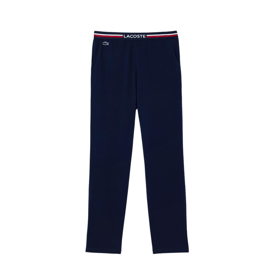 Lacoste Men's Comfortable Multicolor Jersey Pajama Pants with Elastic Waistband - Perfect for Lounging, Sleepwear & Home Relaxation