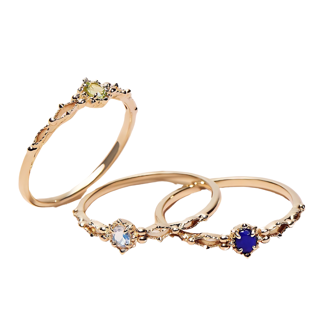 Stackable Rings Set - 14K Gold Plated Minimalist Stacking Rings for Women - Perfect for Layering, Mix & Match, Everyday Wear & Gift Giving