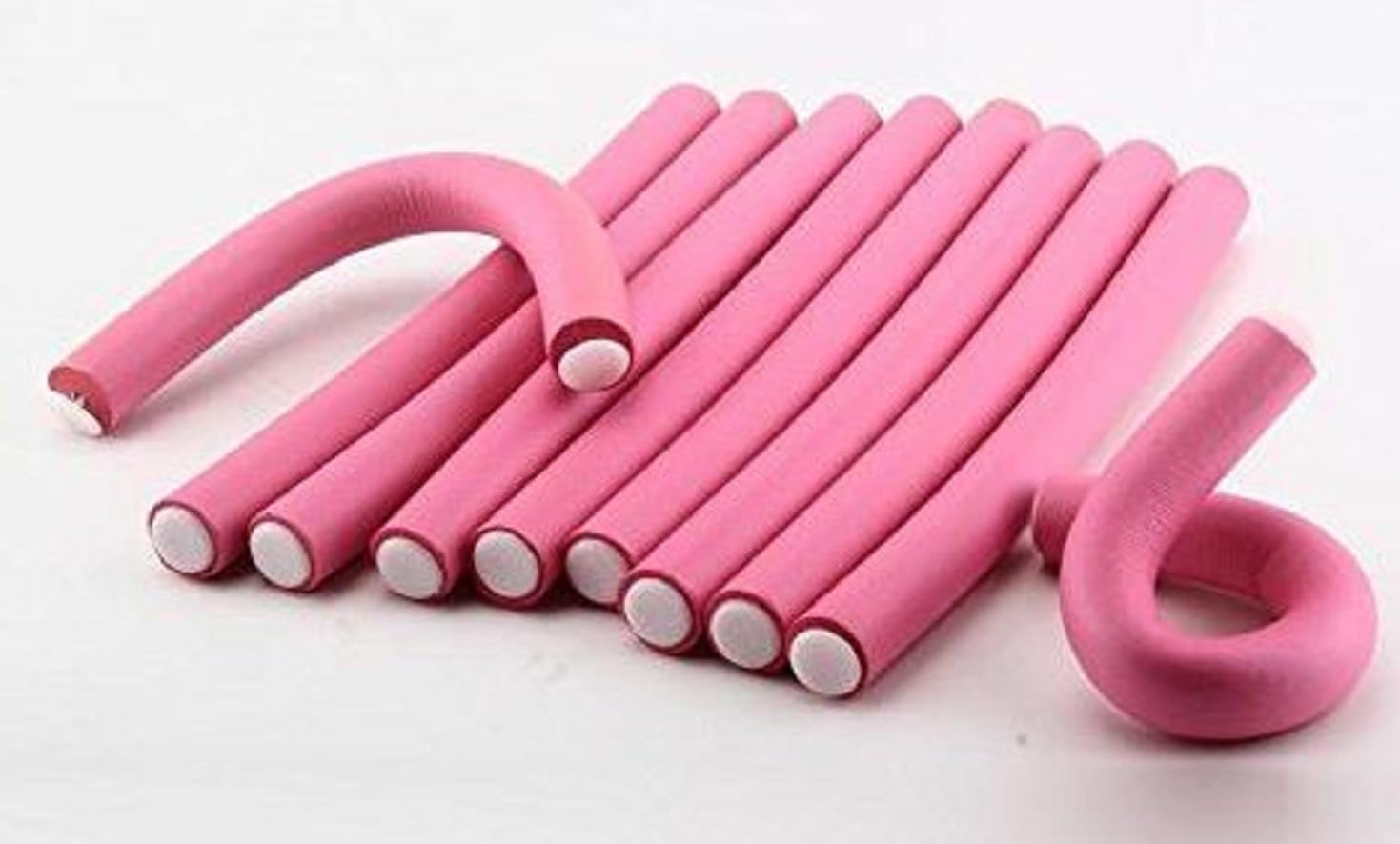 Soft Foam Hair Rollers Curlers - DIY Bendy Twist Curls for Long & Short Hair (Pink) | Perfect for Home Styling, Salon Looks & Special Occasions